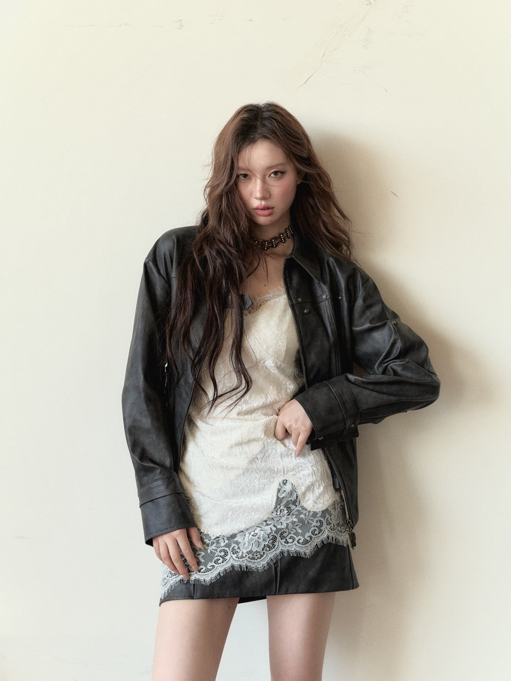 VIA PITTI Sale V24DTP085 Rivet Leather Coat
