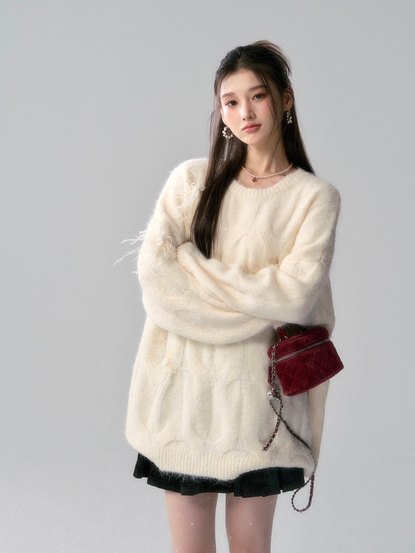 Lafreedom LAF341005 Feather Oversize Sweater(3color)