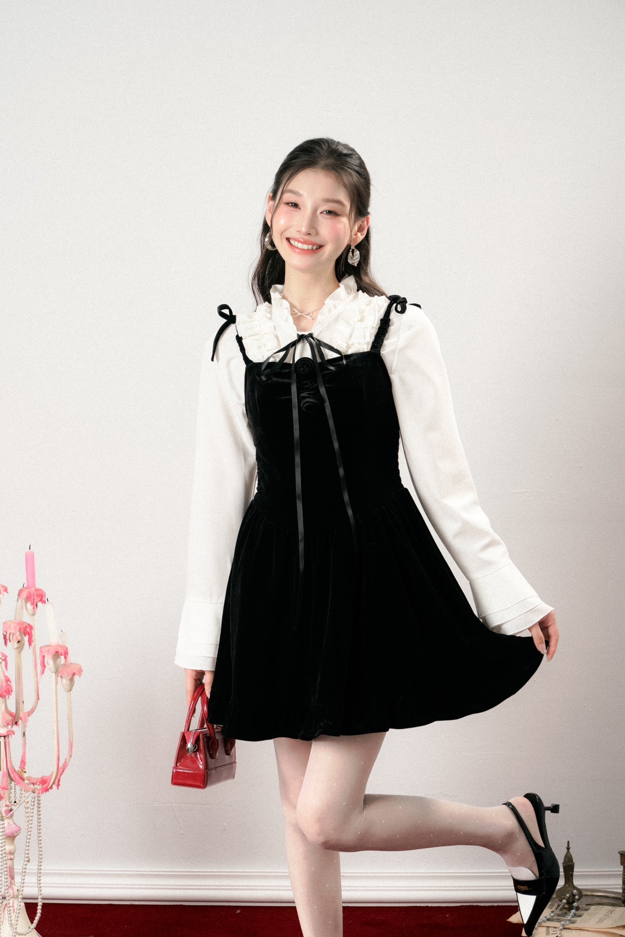 Lafreedom SALE LAC341115 Velvet Mini Dress(2color)