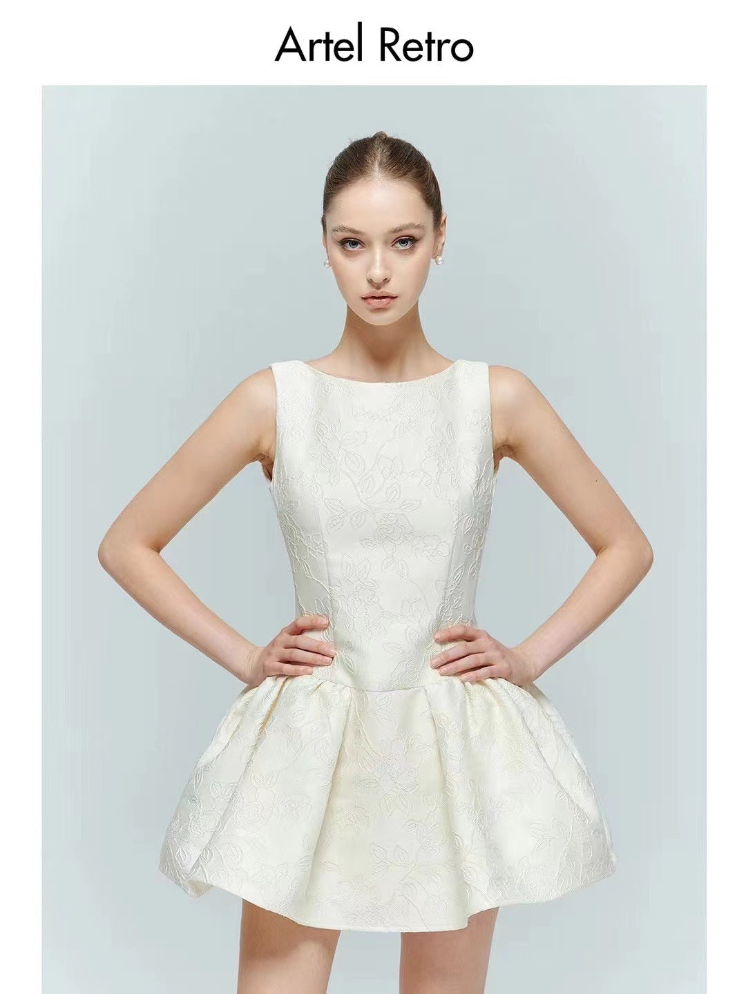Artel Retro AR-24AW-D007 White backless pearl puffy dress
