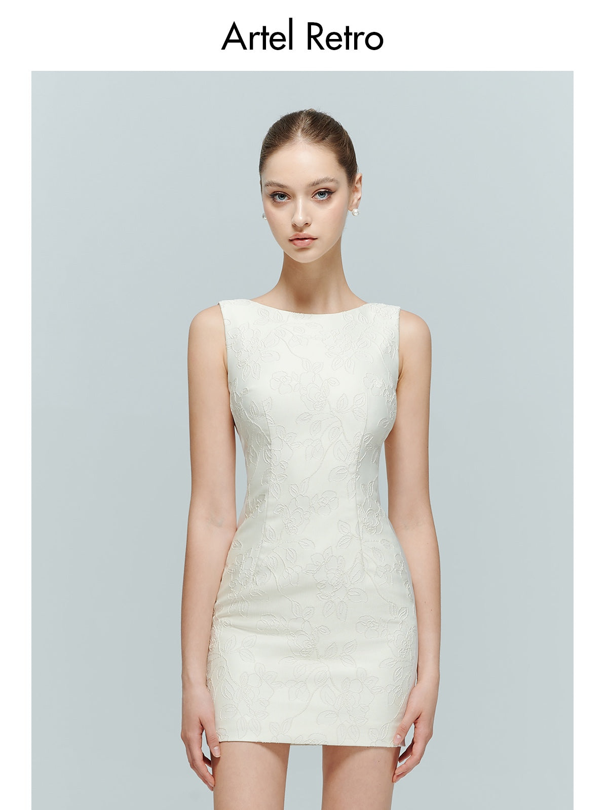 Artel Retro AR-24AW-D010 White backless pearl slim dress