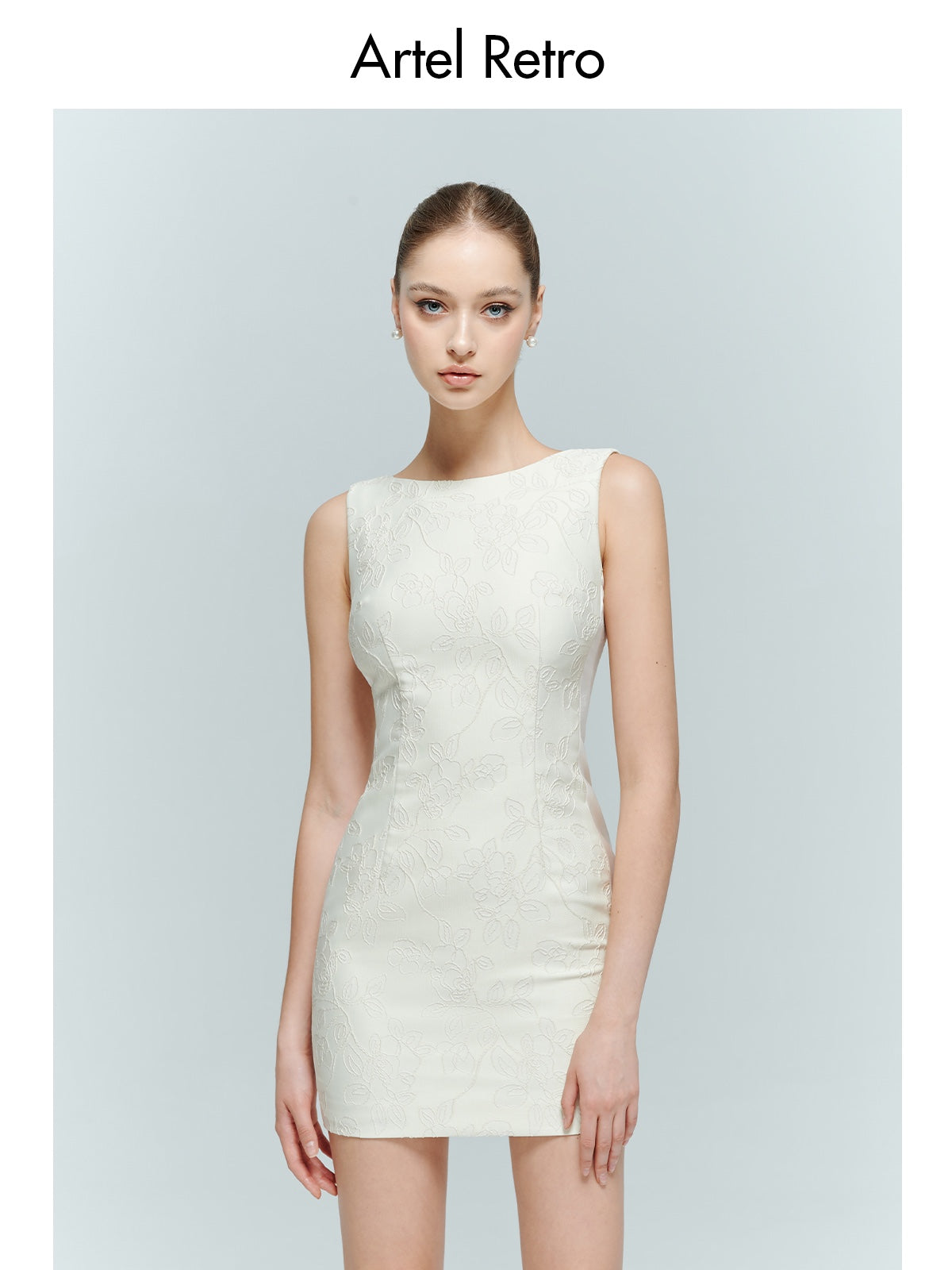 Artel Retro AR-24AW-D010 White backless pearl slim dress