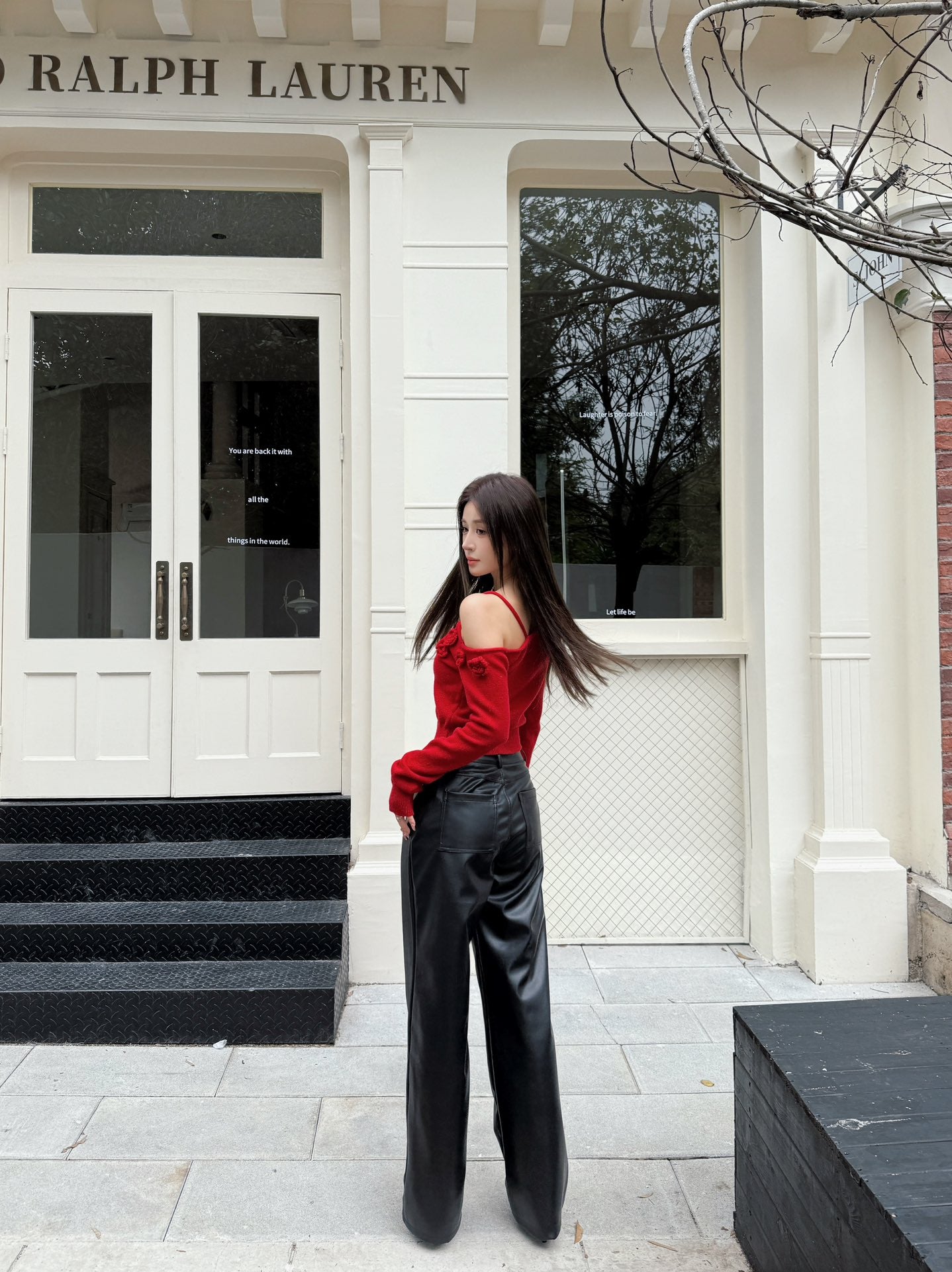West.Y One-shoulder Top & Slim-fit Leather Pants