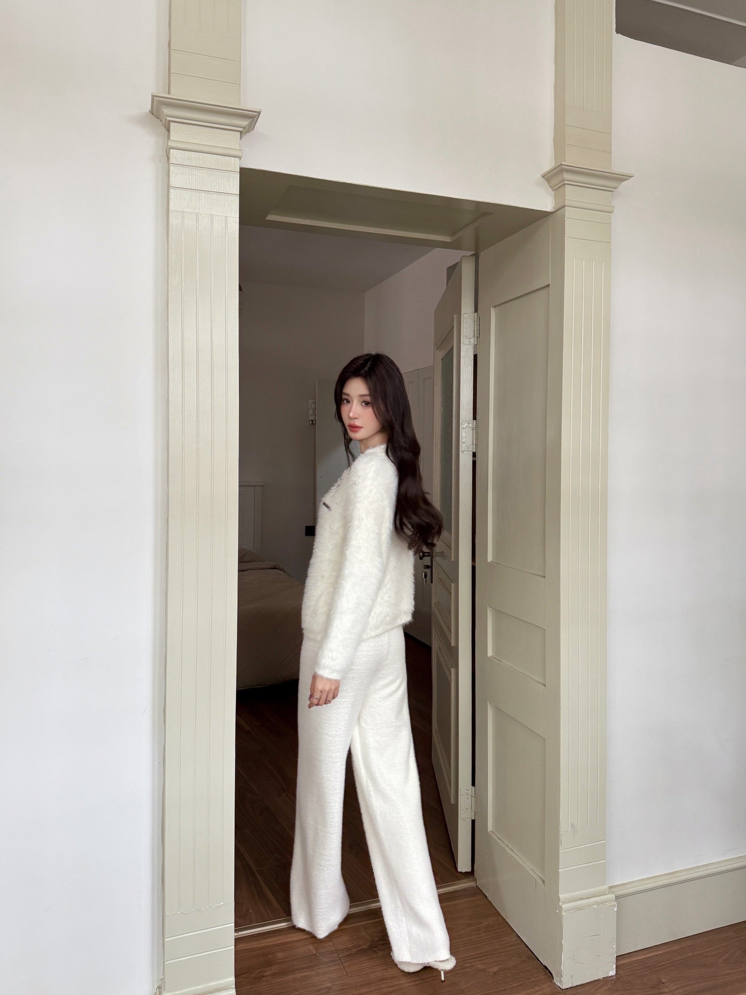 West.Y Mink Fur Cardigan &Mink Knit Pants