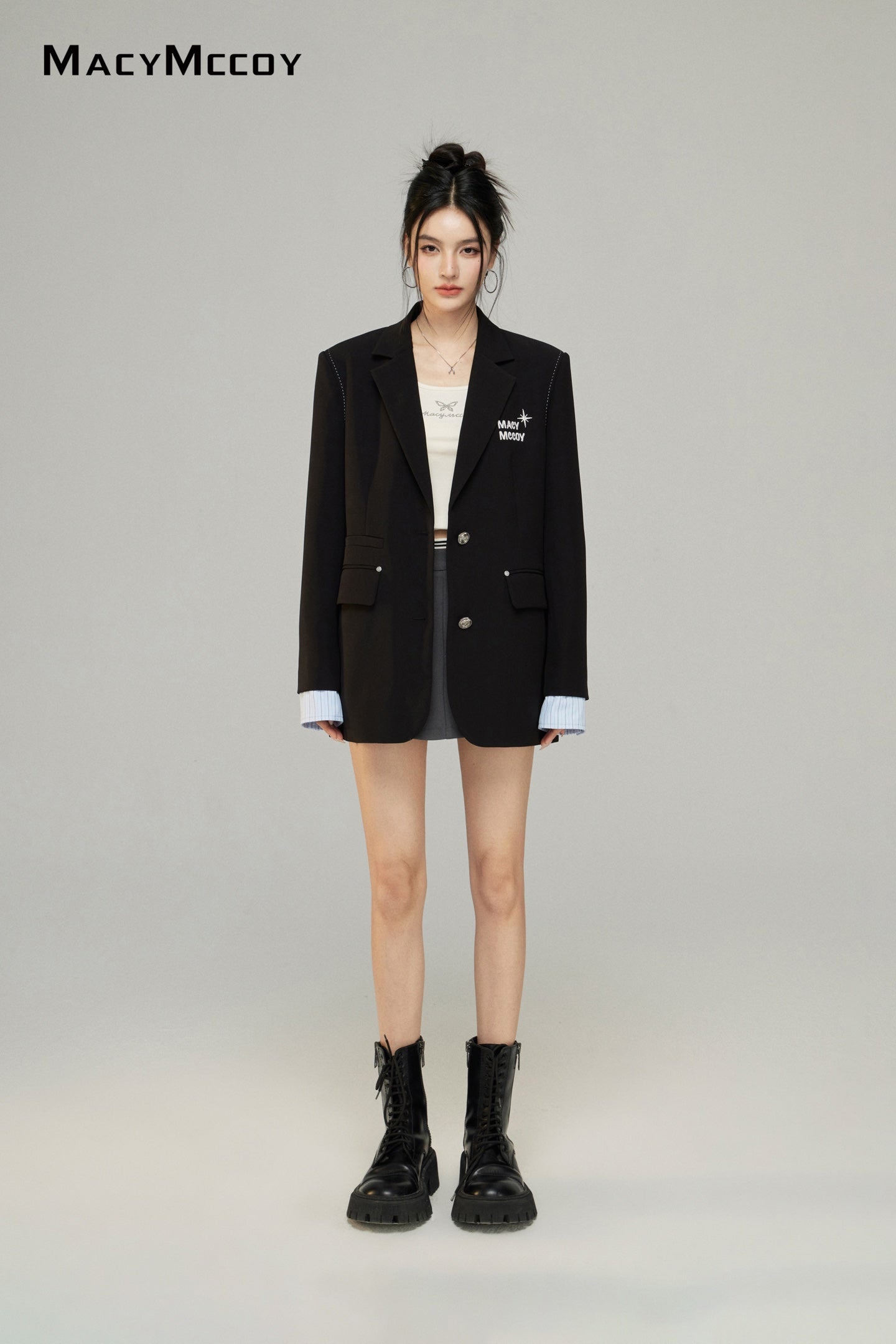 Macy Mccoy MMC2025002 Embroidered suit jacket (2color)