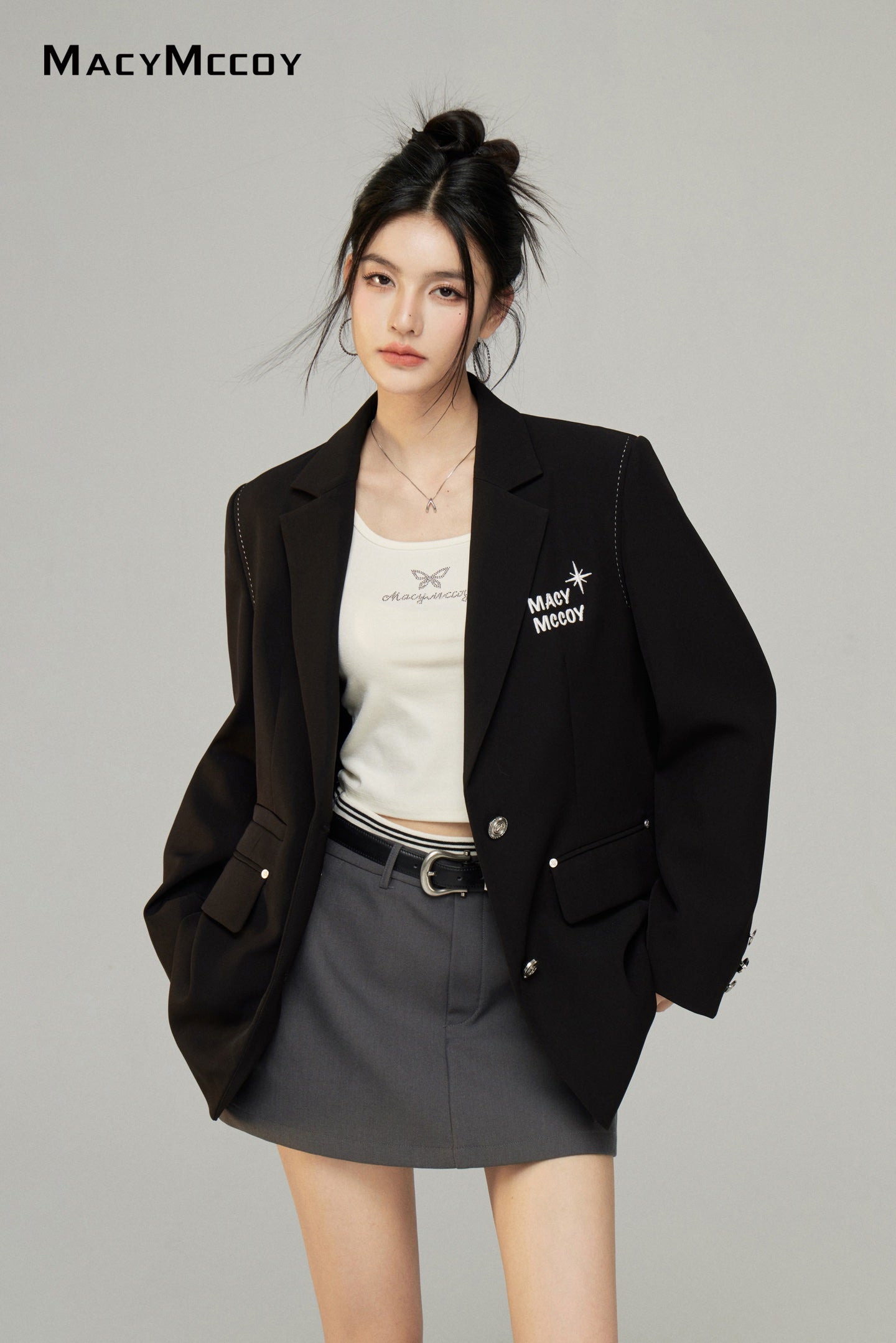 Macy Mccoy MMC2025002 Embroidered suit jacket (2color)