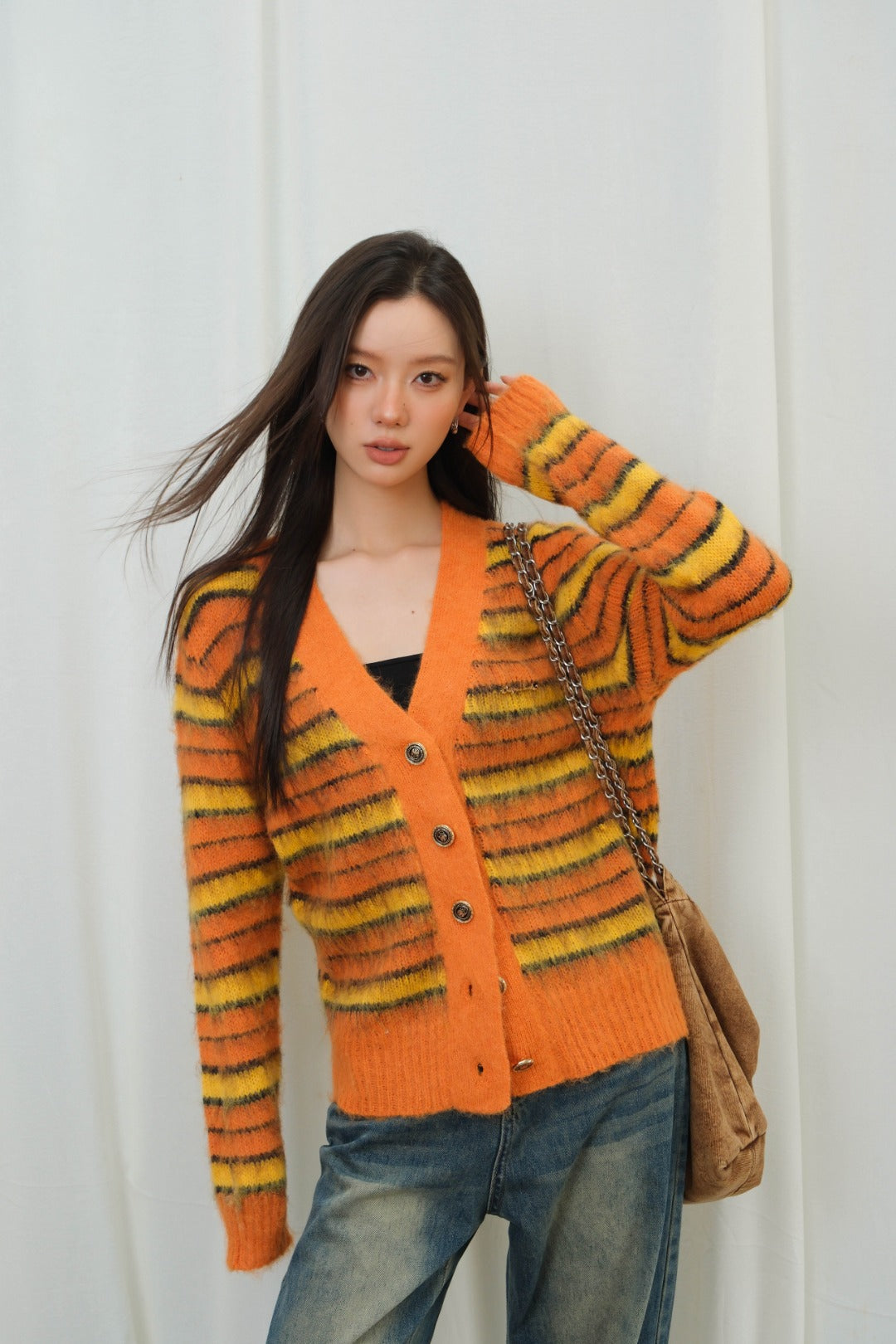 LAFREEDOM SALE LAF330912 Stripe Knit Cardigan