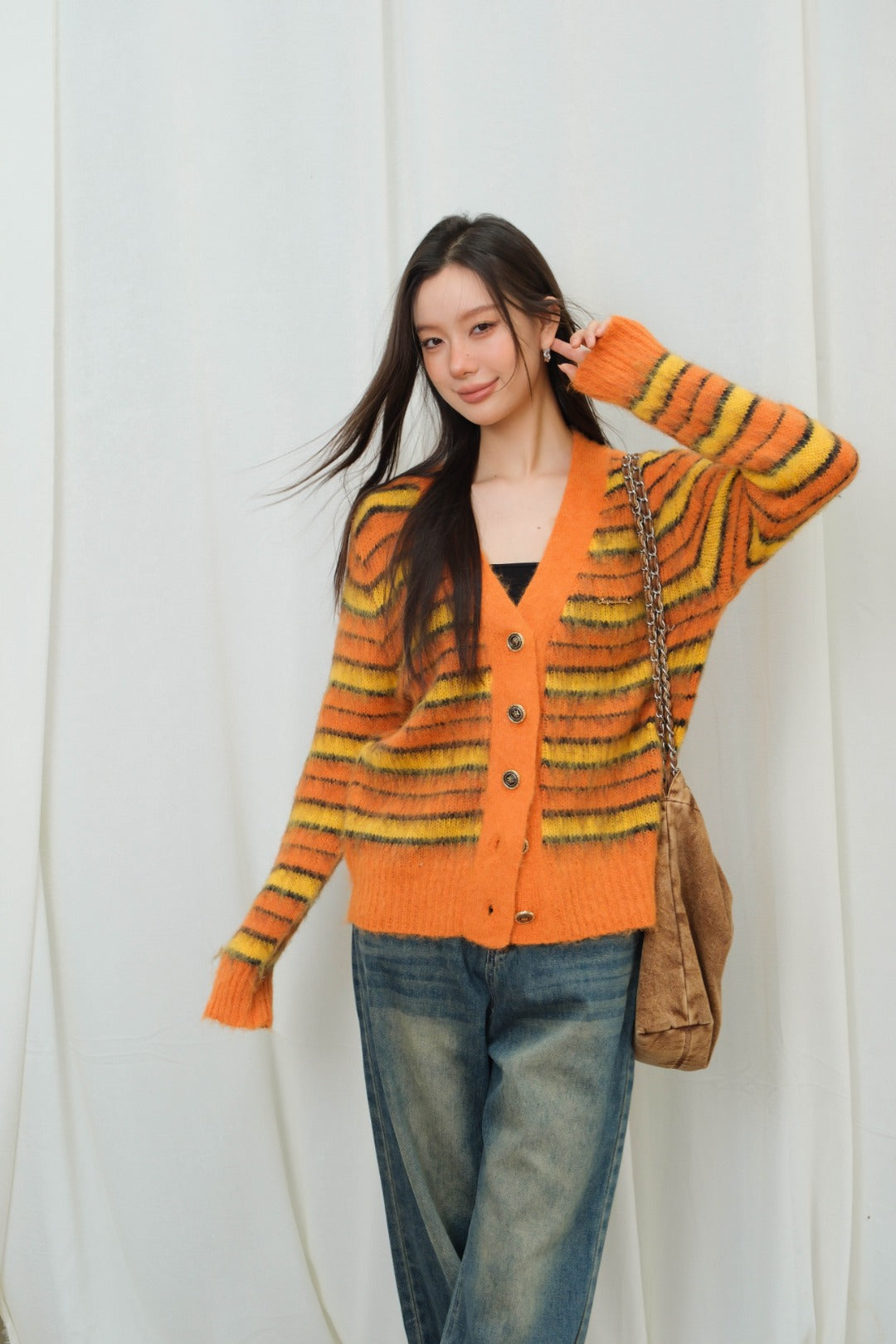 LAFREEDOM SALE LAF330912 Stripe Knit Cardigan