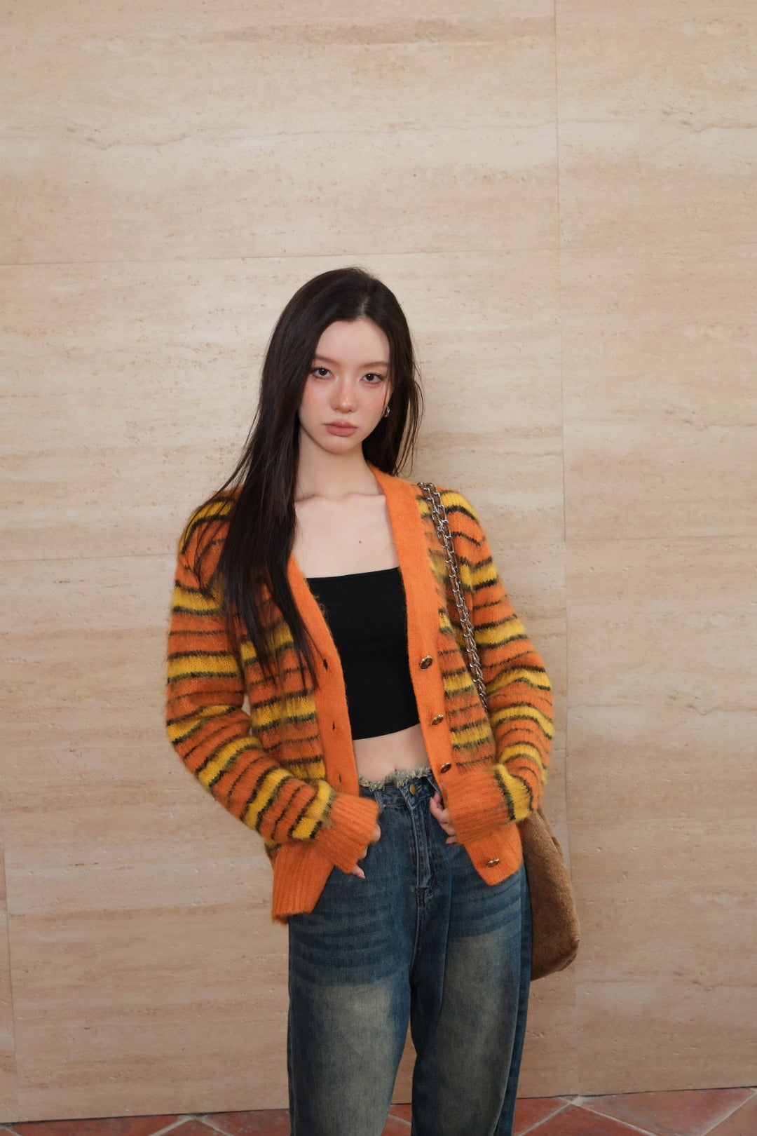 LAFREEDOM SALE LAF330912 Stripe Knit Cardigan