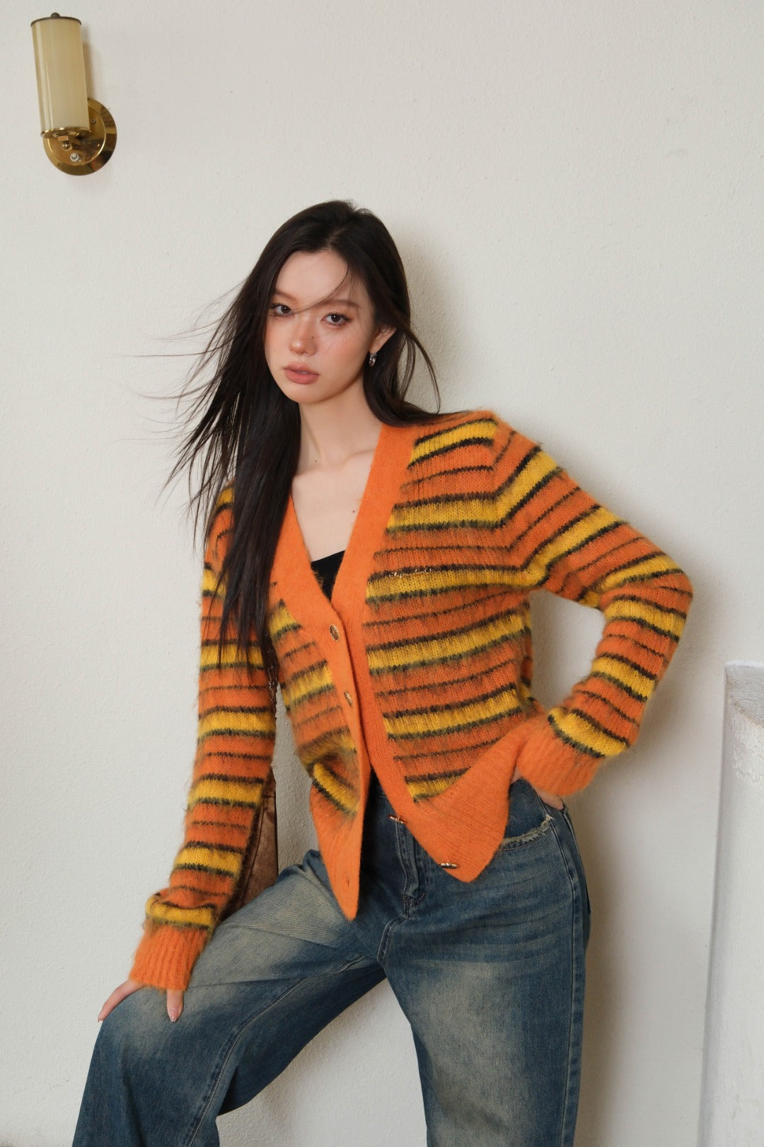 LAFREEDOM SALE LAF330912 Stripe Knit Cardigan