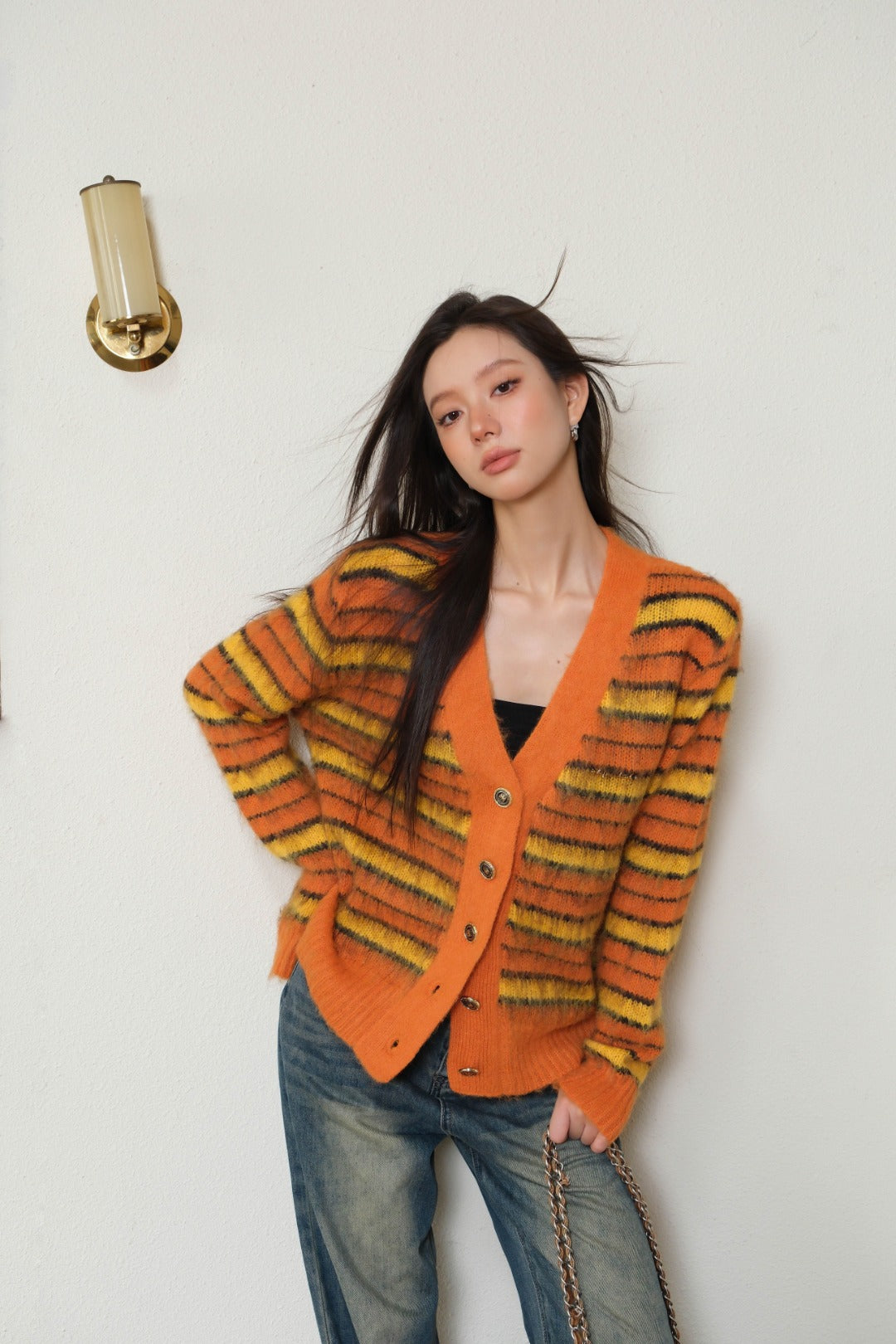 LAFREEDOM SALE LAF330912 Stripe Knit Cardigan