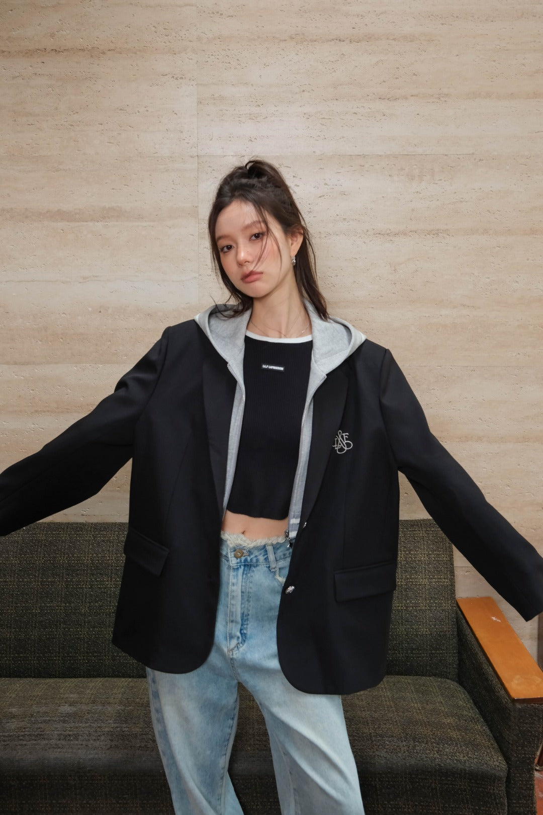 LAFREEDOM SALE LAC330917 Detachable Blazer(black)