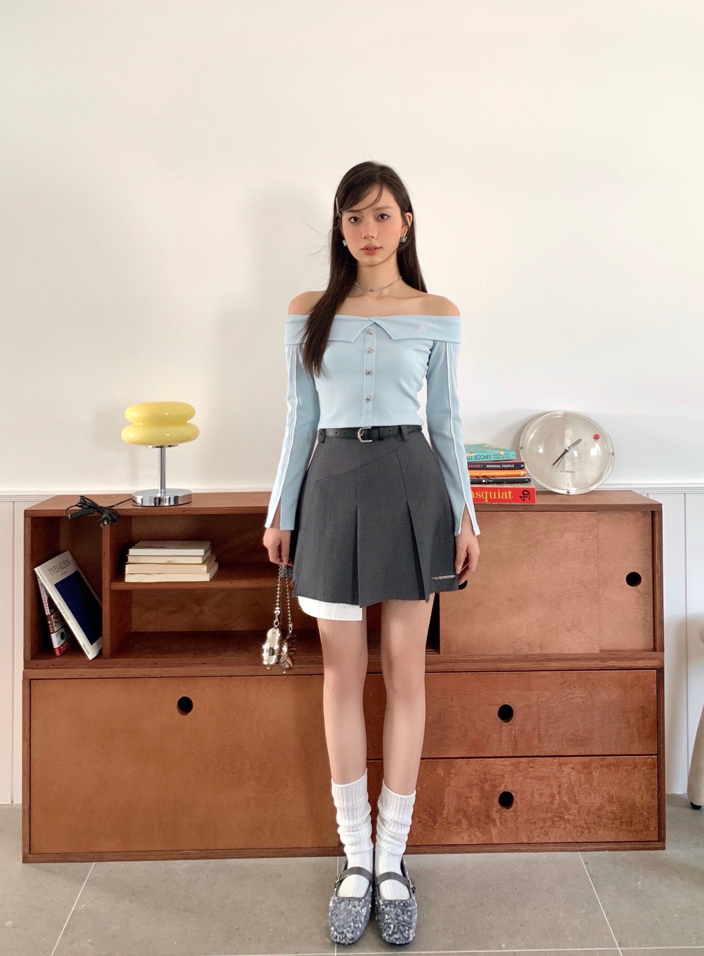 LAFREEDOM SALE LAC330319 off-shoulder knit top(2color)