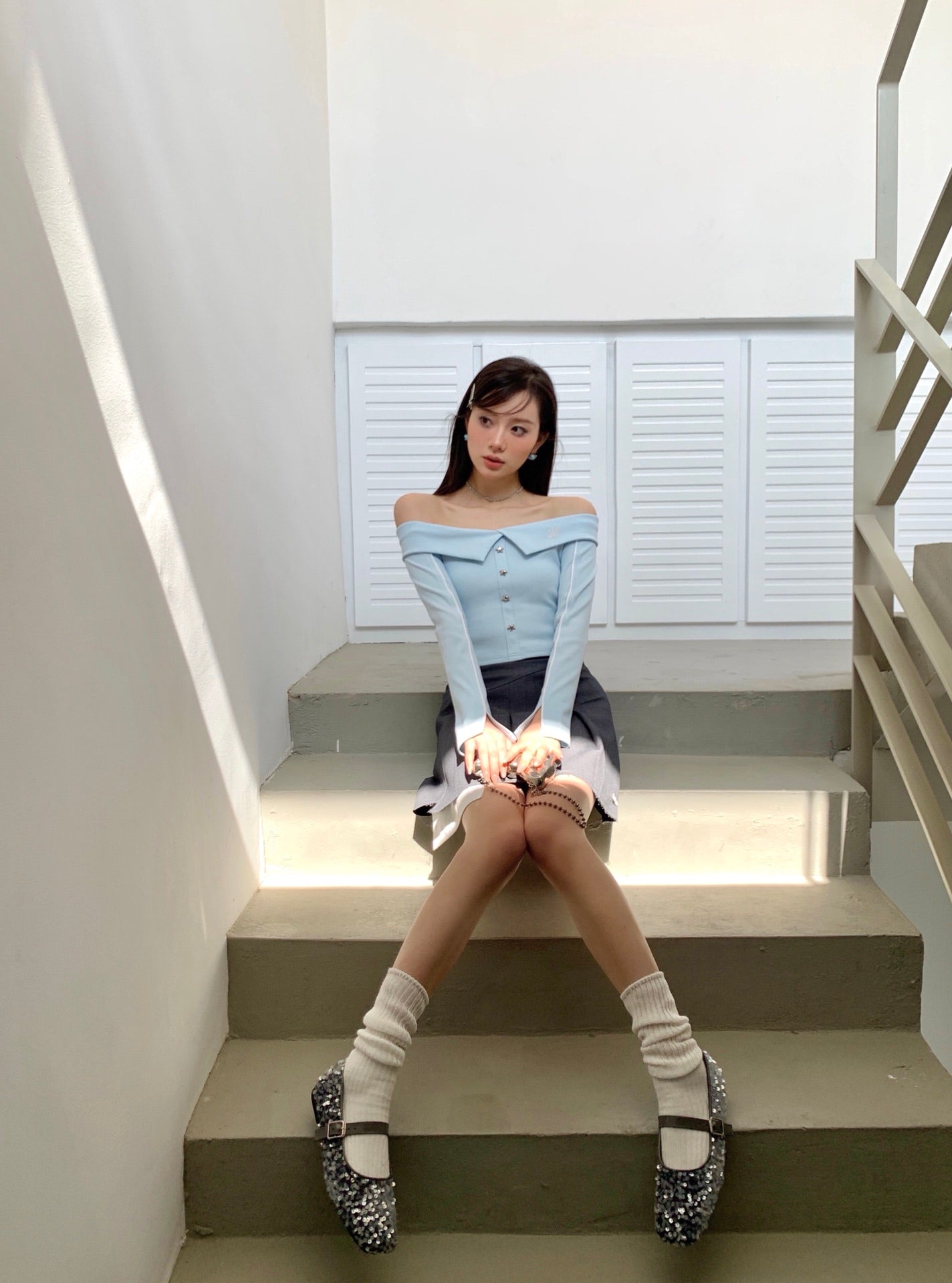 LAFREEDOM SALE LAC330319 off-shoulder knit top(2color)