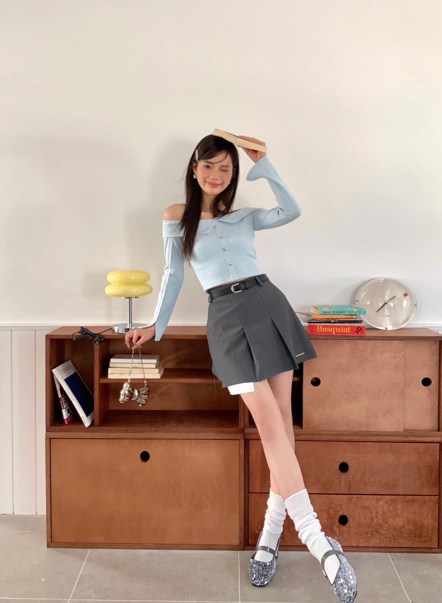 LAFREEDOM SALE LAC330319 off-shoulder knit top(2color)