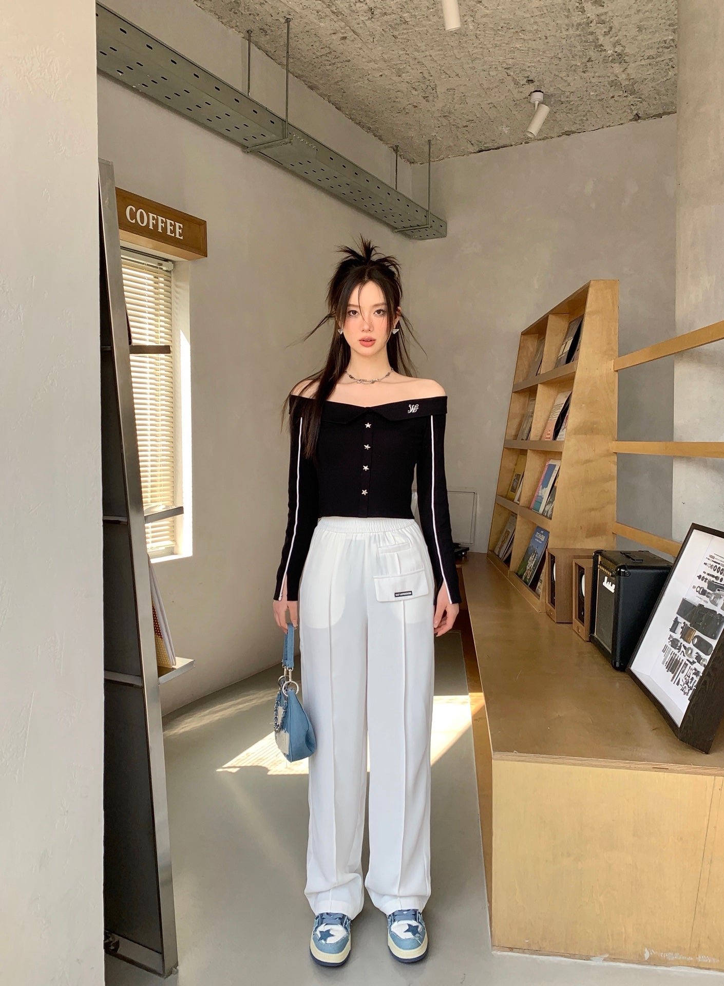 LAFREEDOM SALE LAC330319 off-shoulder knit top(2color)