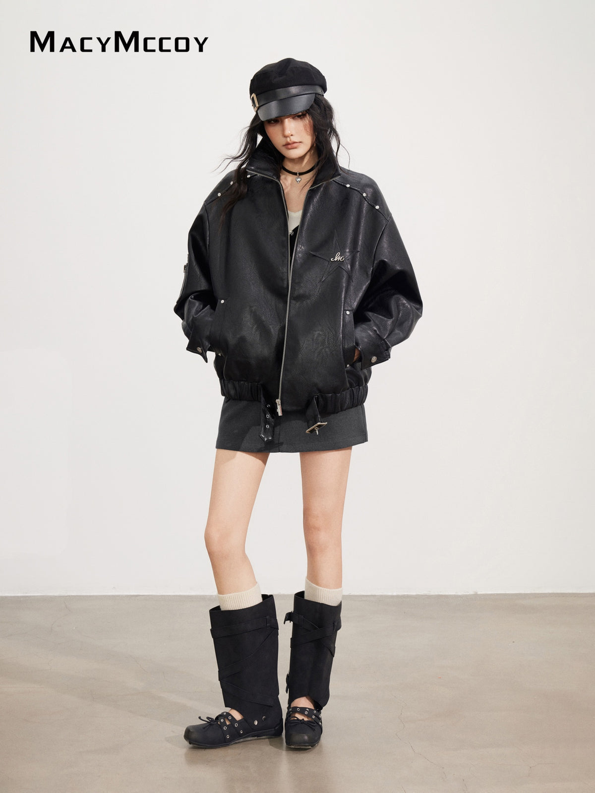 MacyMccoy MMC2025152 Slouchy Leather Jacket