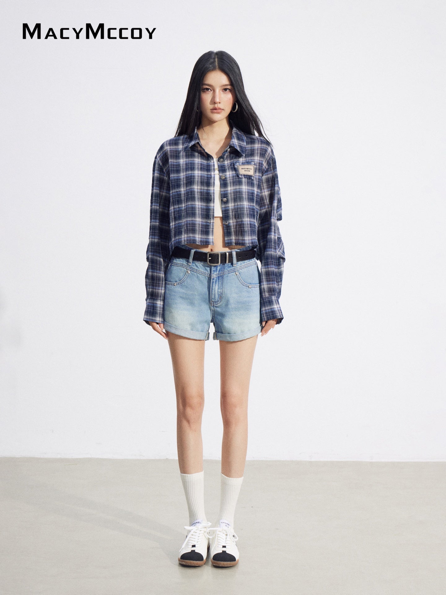 MacyMccoy MMC2026092 Cropped Plaid UV Shirt