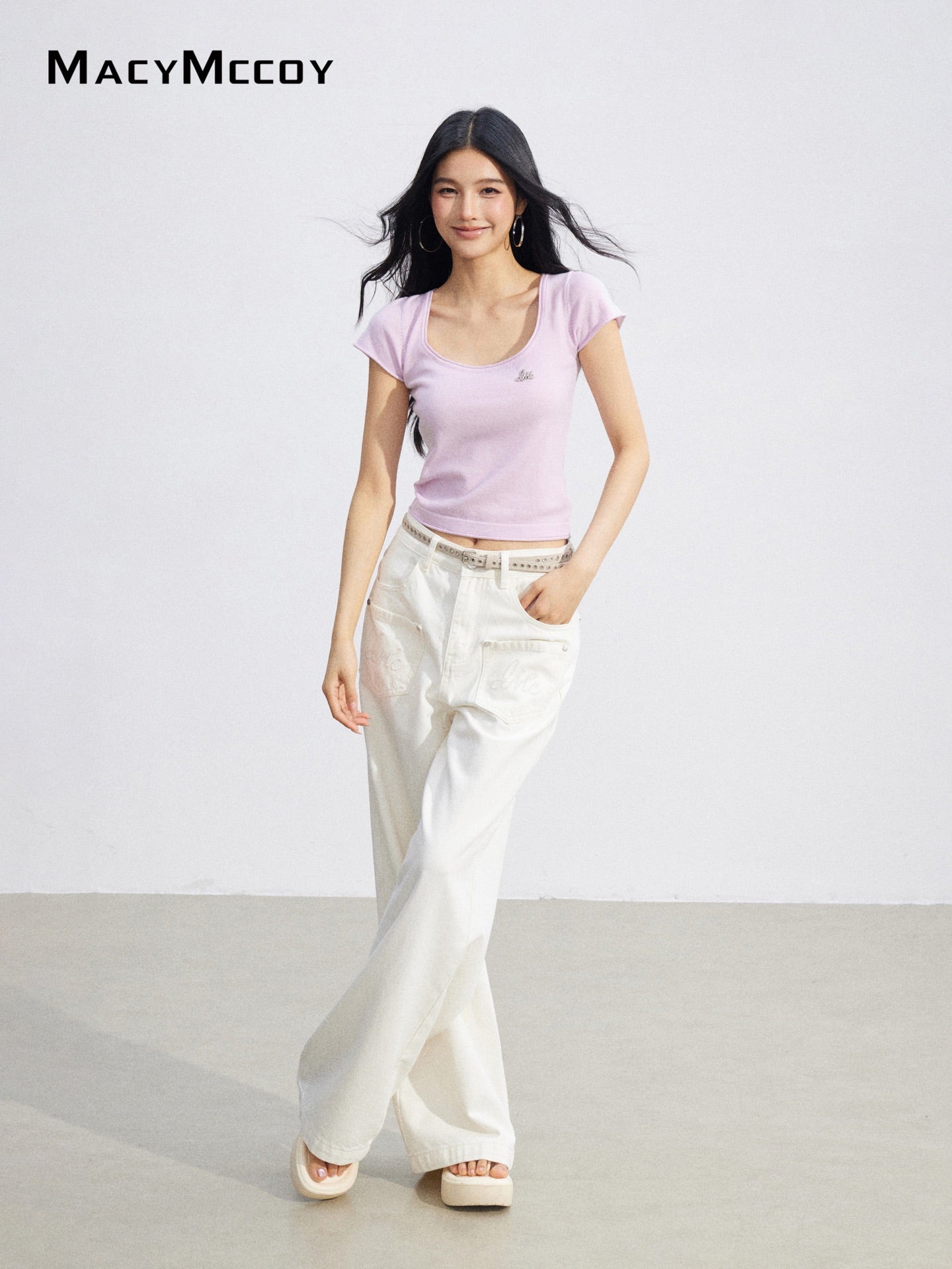 MacyMccoy MMC2026086 Basic U-Neck Top(4color)