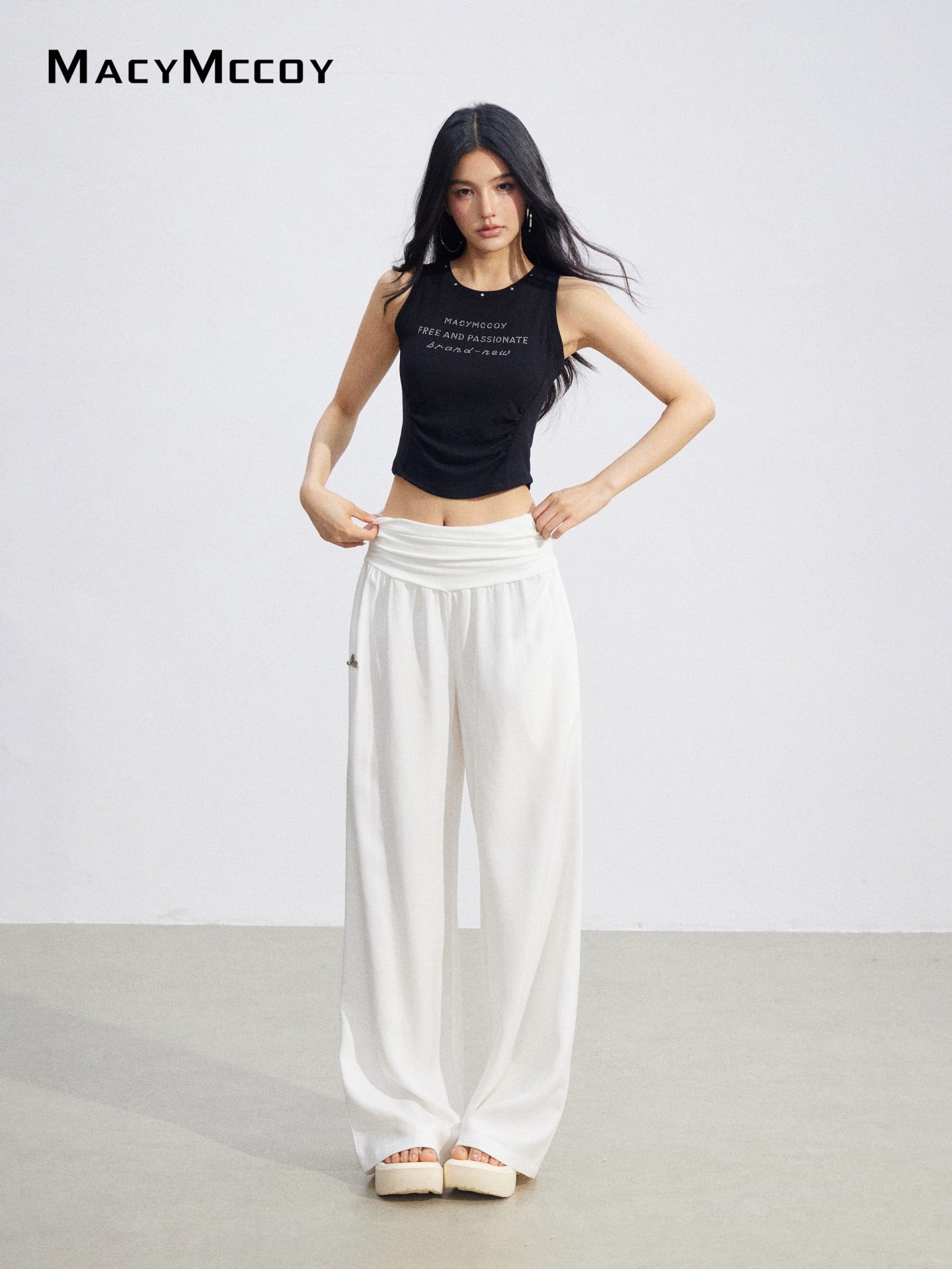 MacyMccoy MMC2026082 White High Waist Trousers
