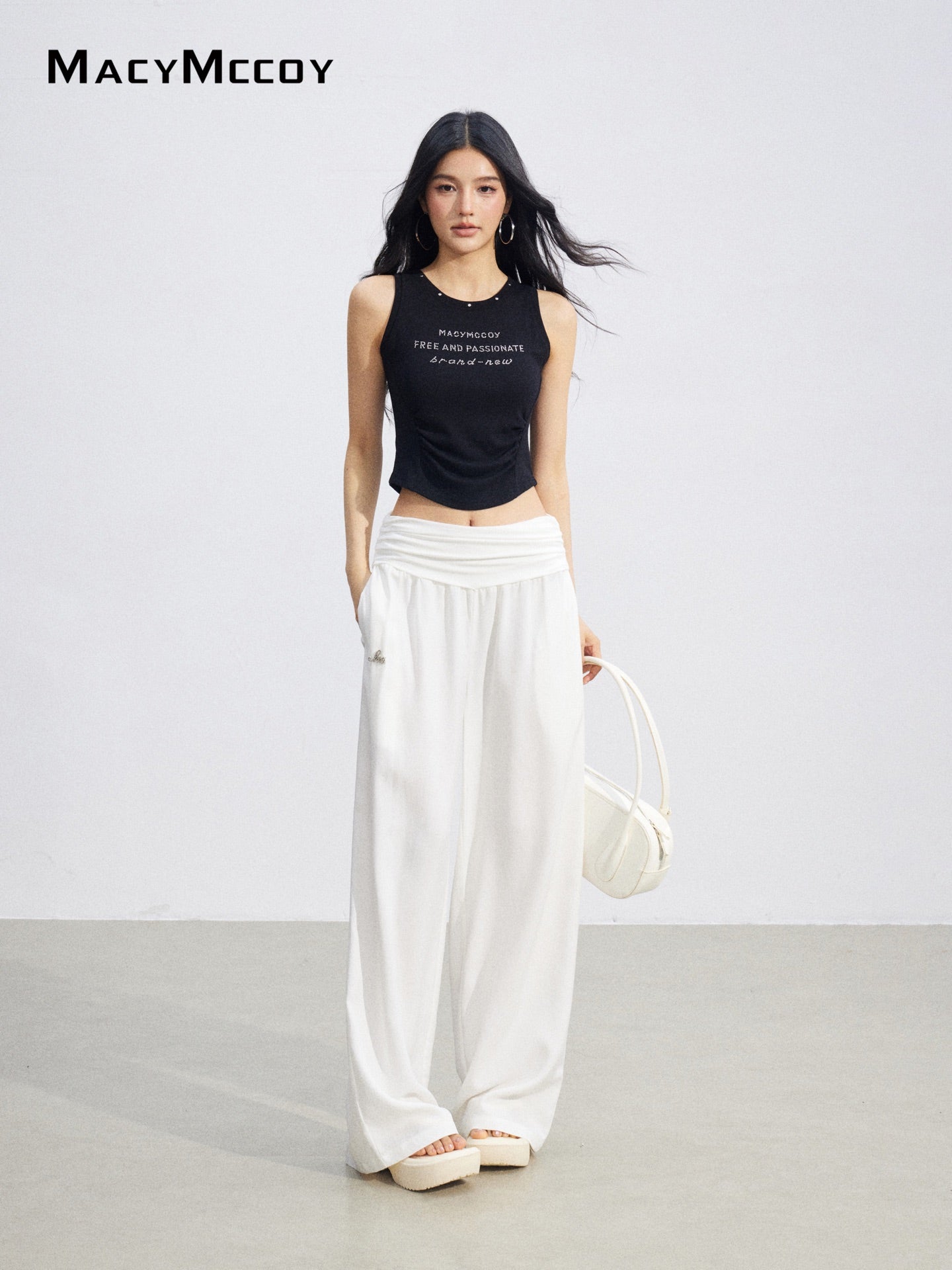 MacyMccoy MMC2026082 White High Waist Trousers