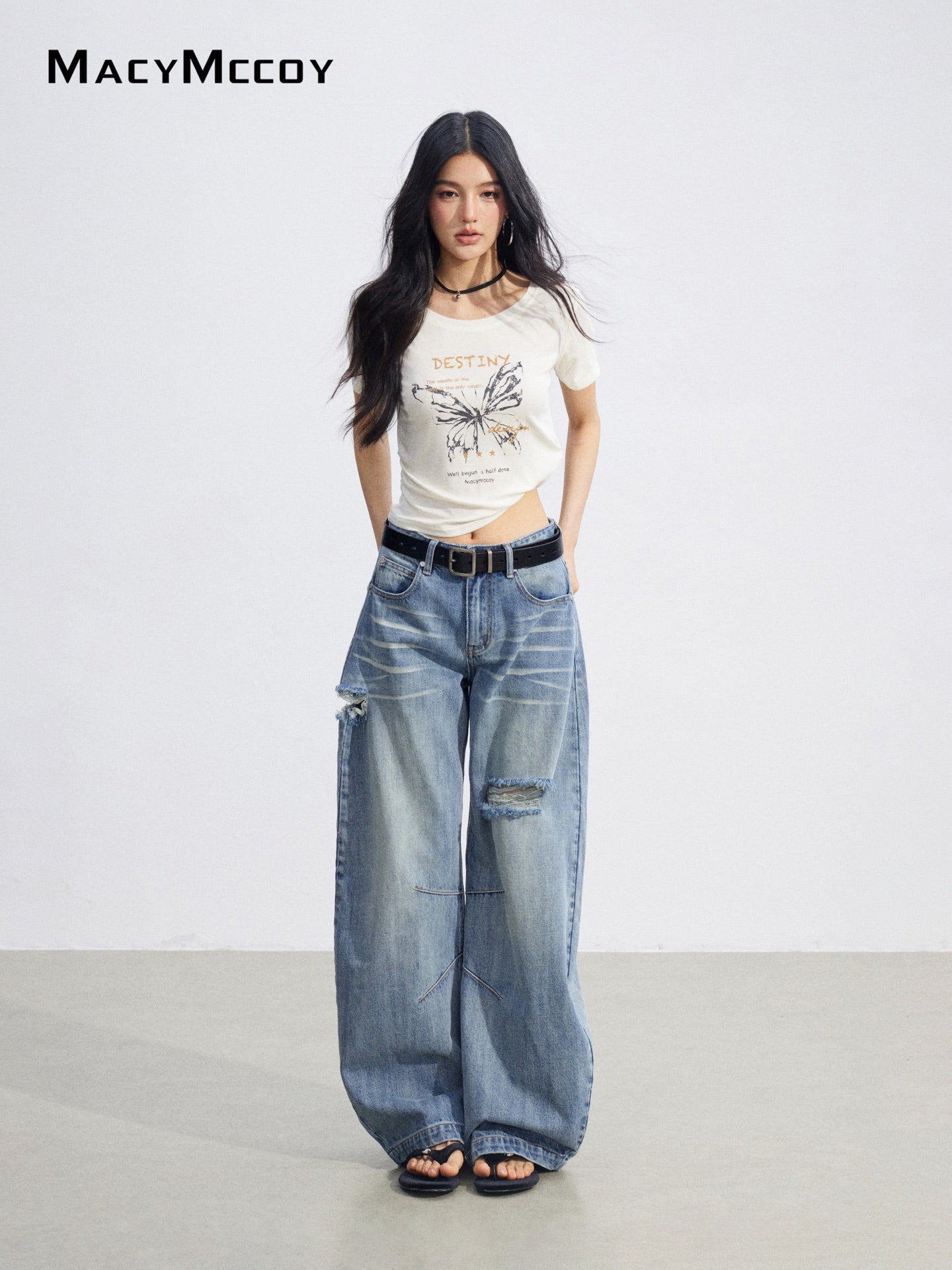 MacyMccoyMMC2026079 Butterfly Print Tee(2color)