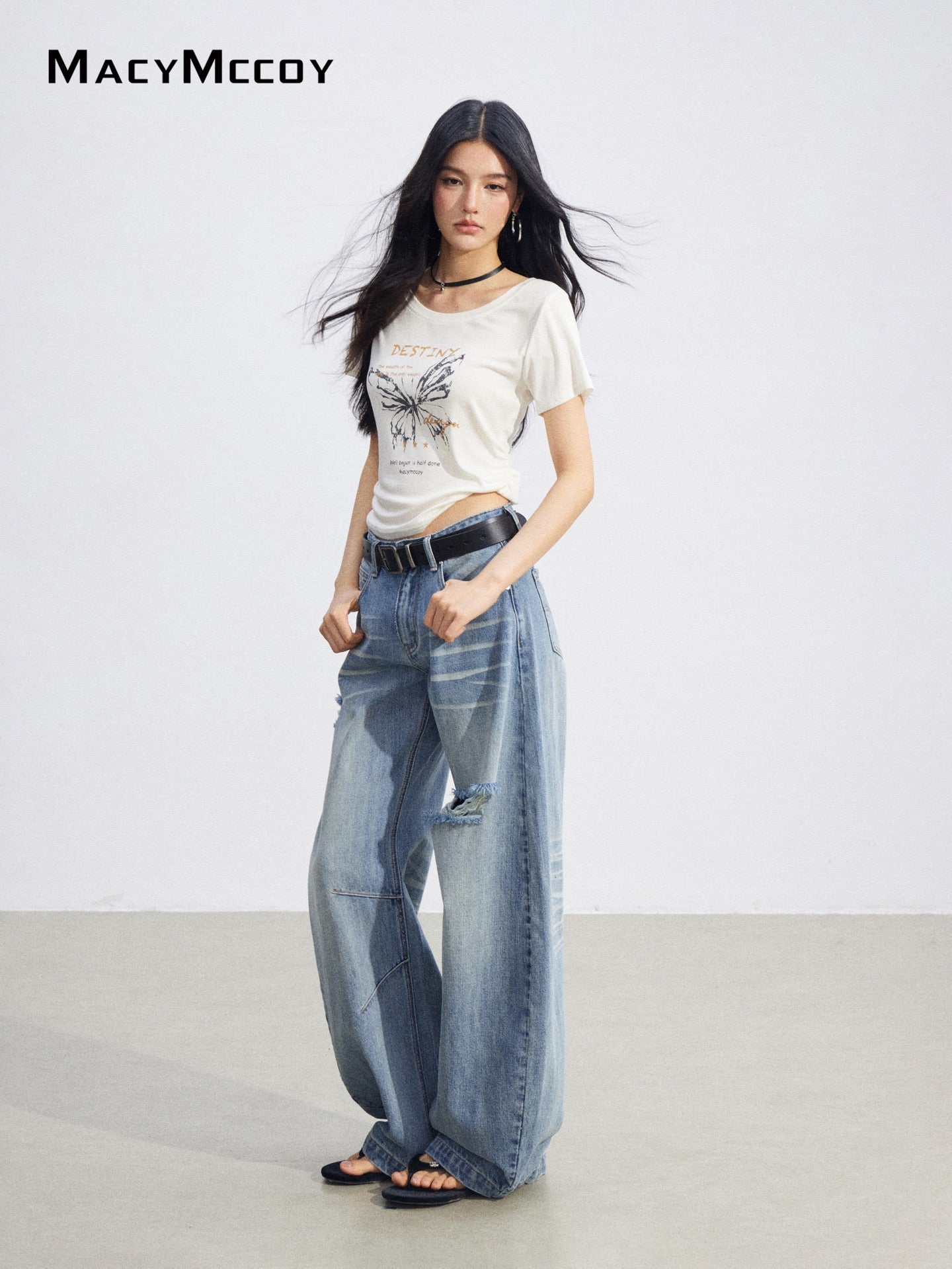 MacyMccoyMMC2026079 Butterfly Print Tee(2color)