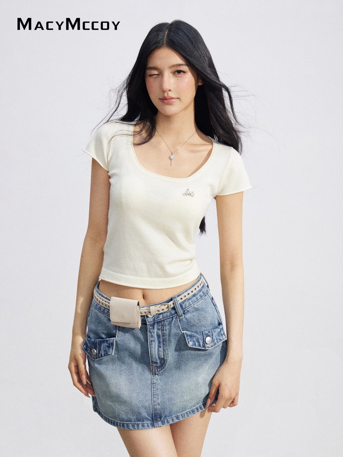 MacyMccoy MMC2026075 Denim Skort