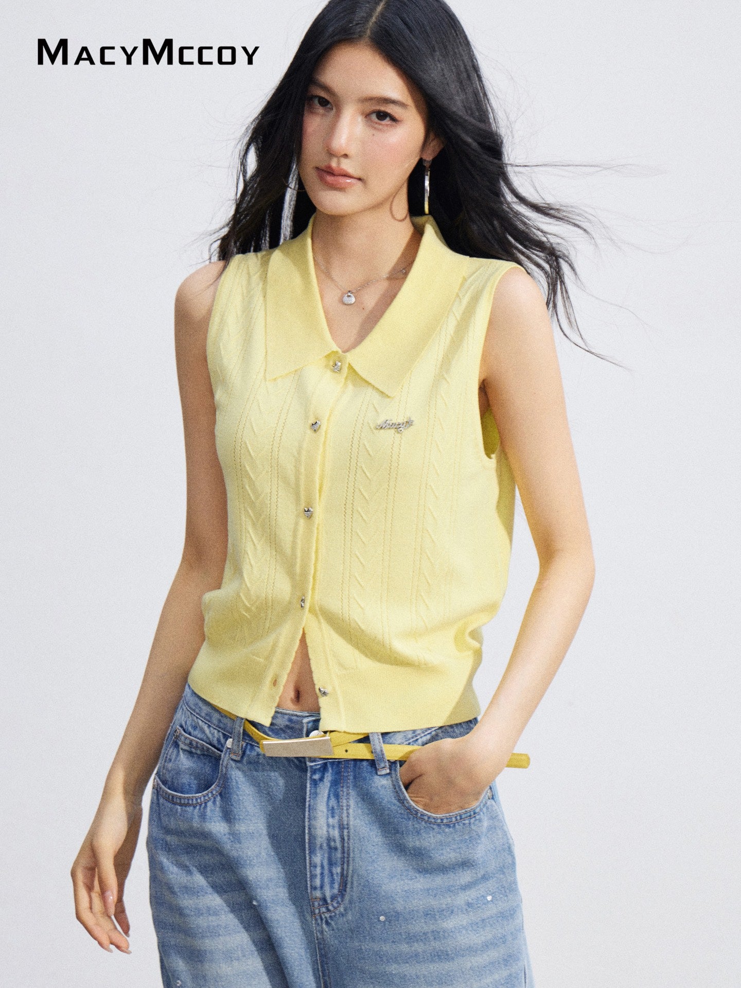 MacyMccoy MMC2026073 Ice Silk Polo Top(2color)