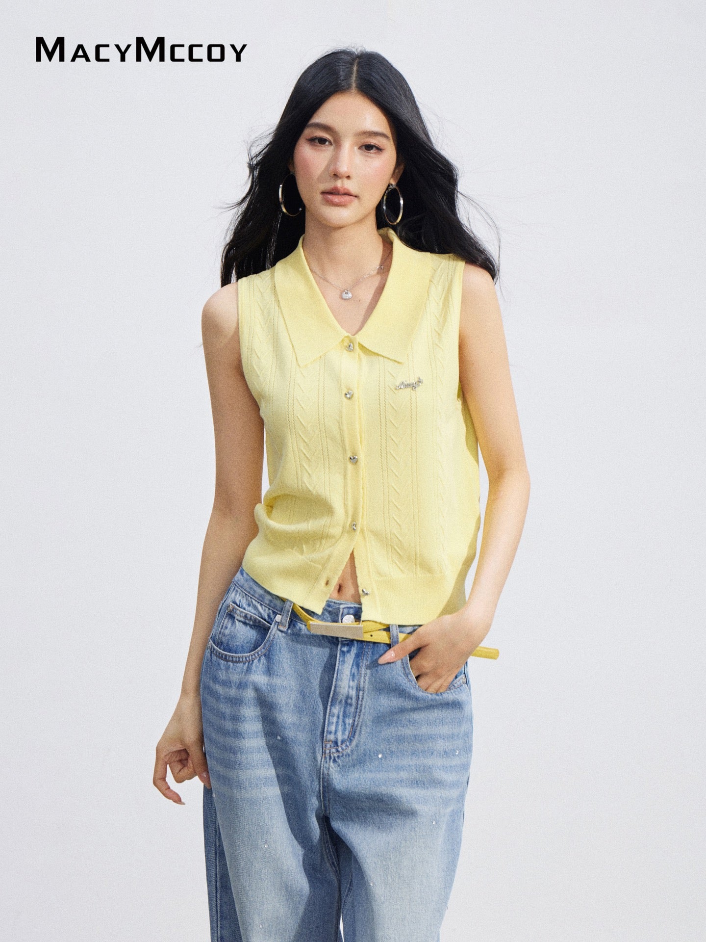 MacyMccoy MMC2026073 Ice Silk Polo Top(2color)