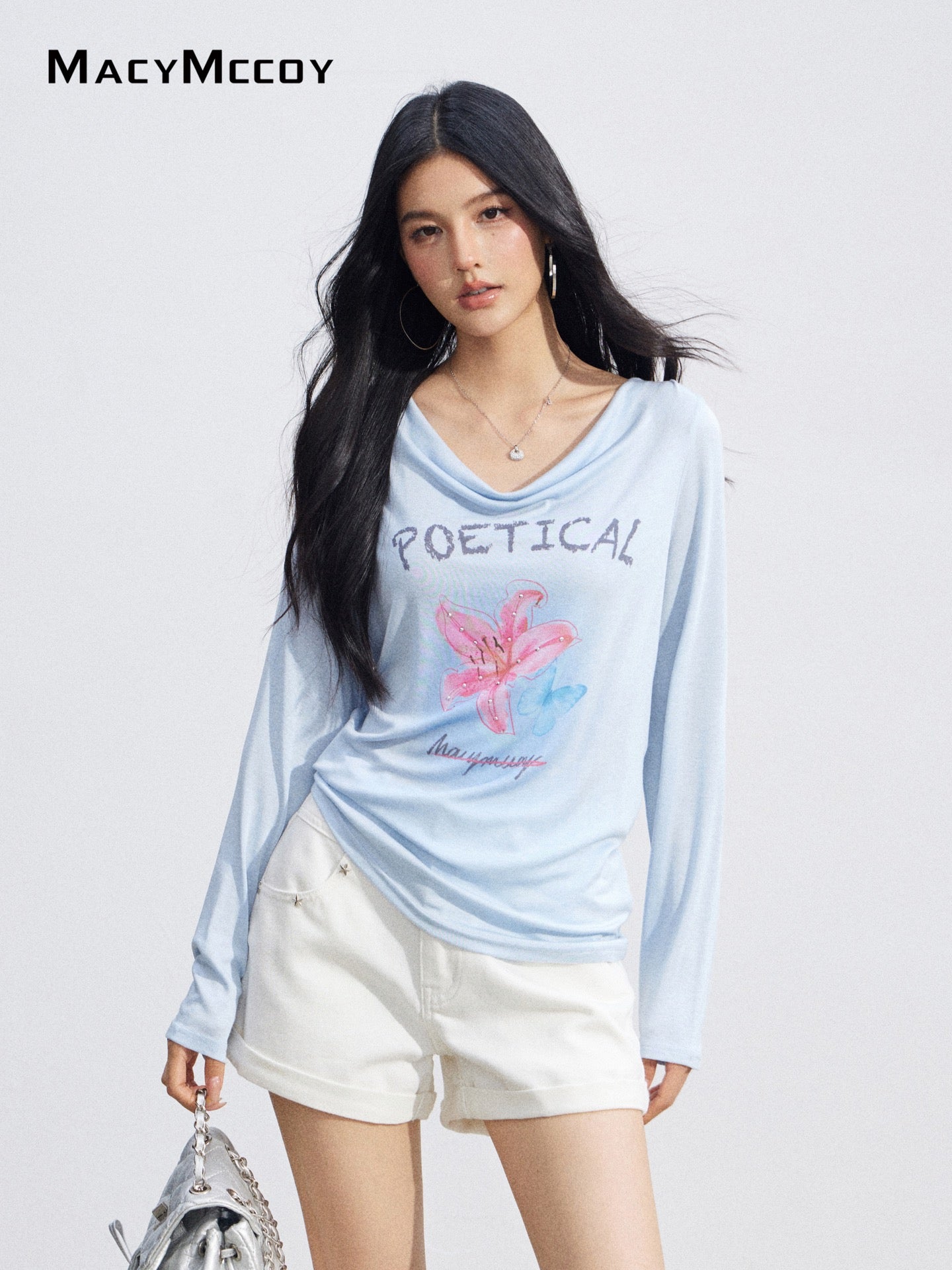 MacyMccoy MMC2026072 Asymmetrical Print UV Top(2color)