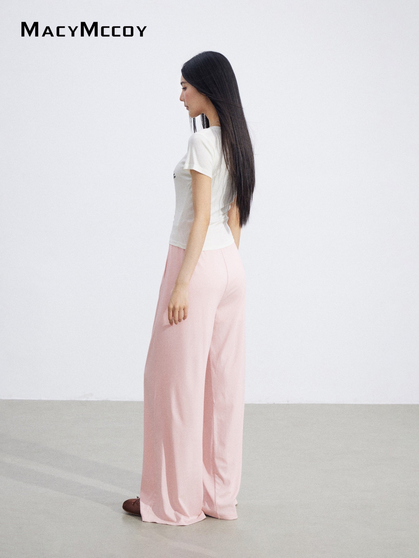 MacyMccoy MMC2026068 Lace Trim Wide Leg Pants(2color)