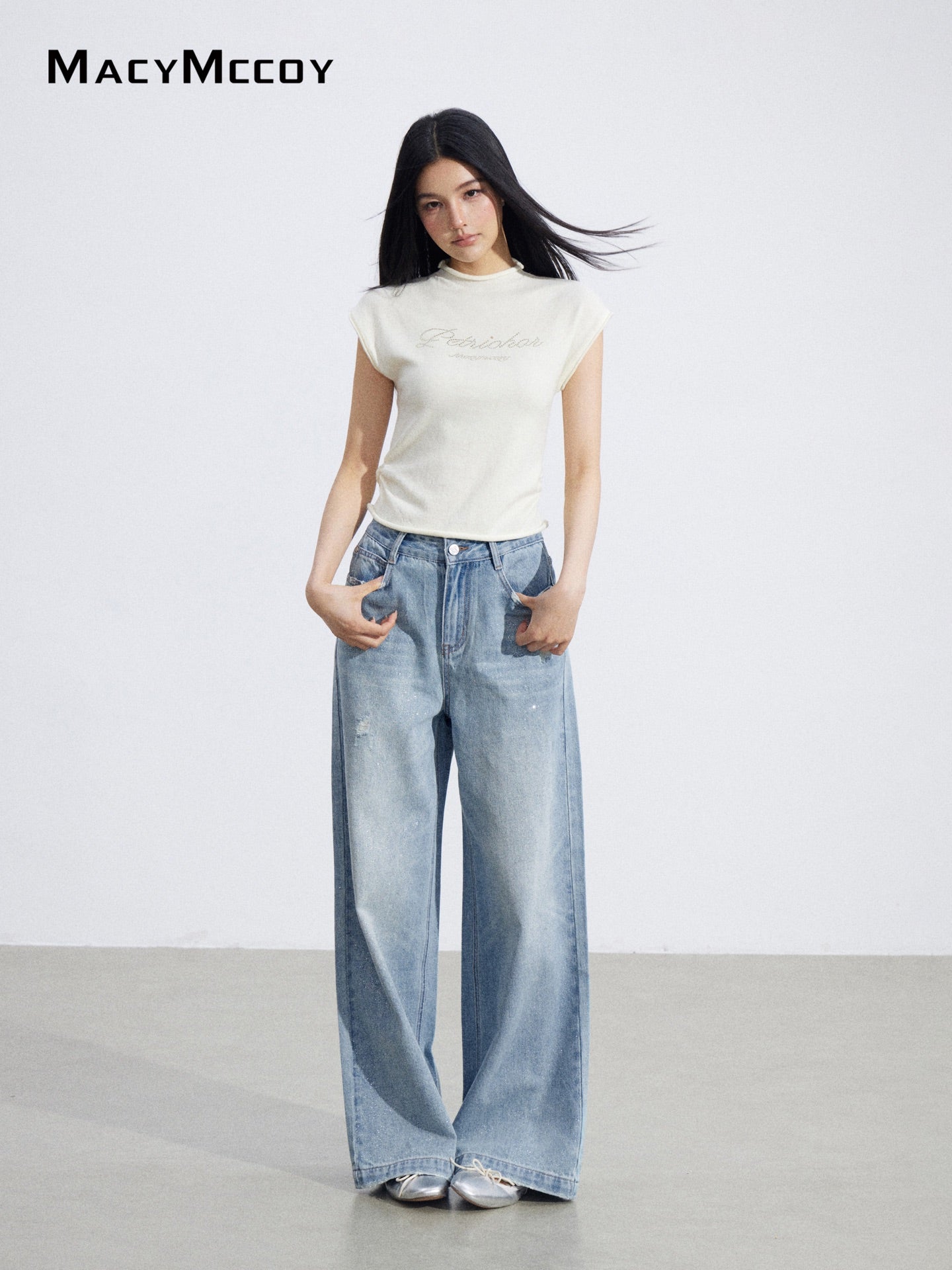 MacyMccoy MMC2026062 Starry Wide Leg Denim Pants