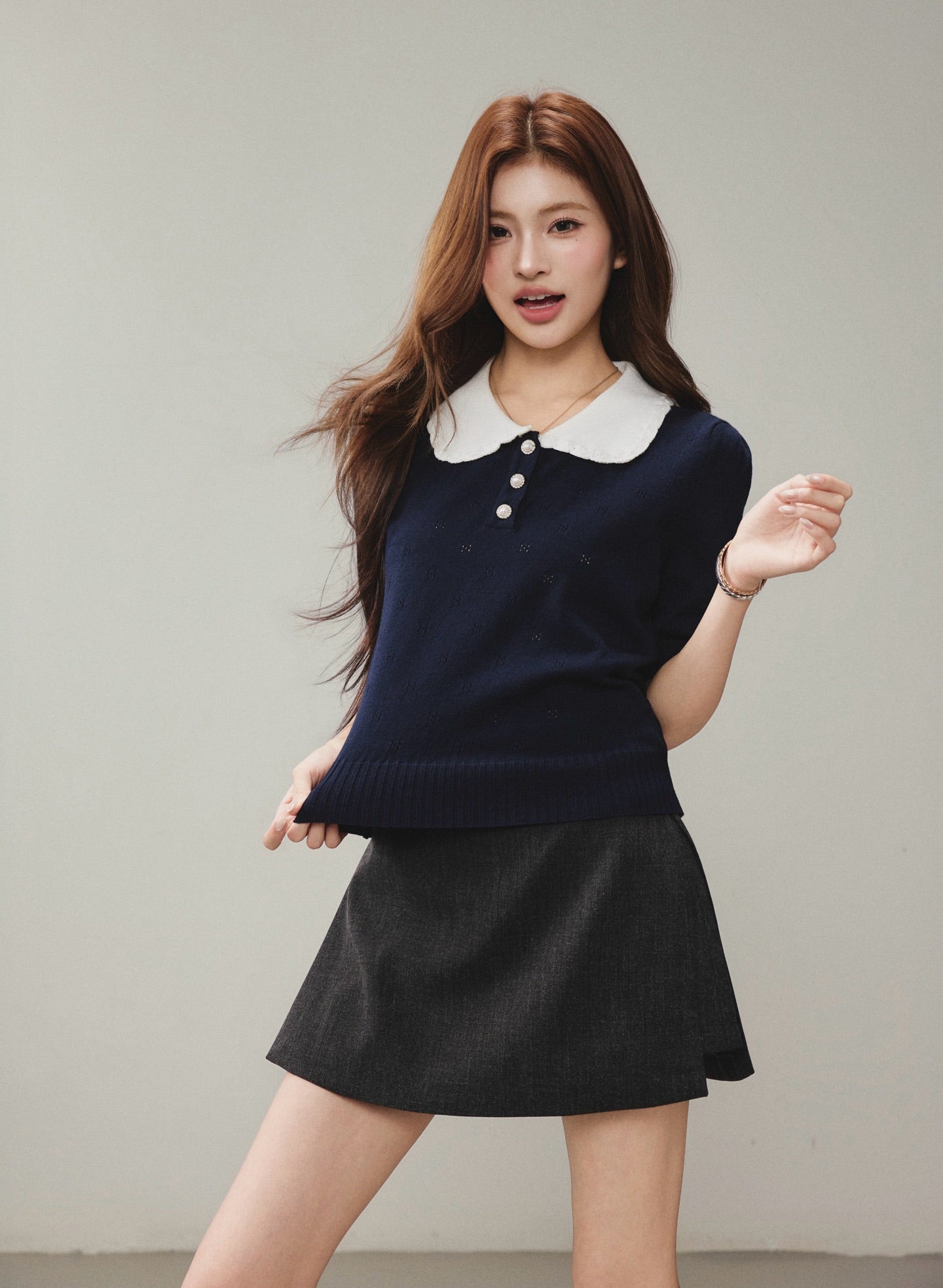 OTEBANBASS OTE260802 Peter Pan Knit Top(2color)