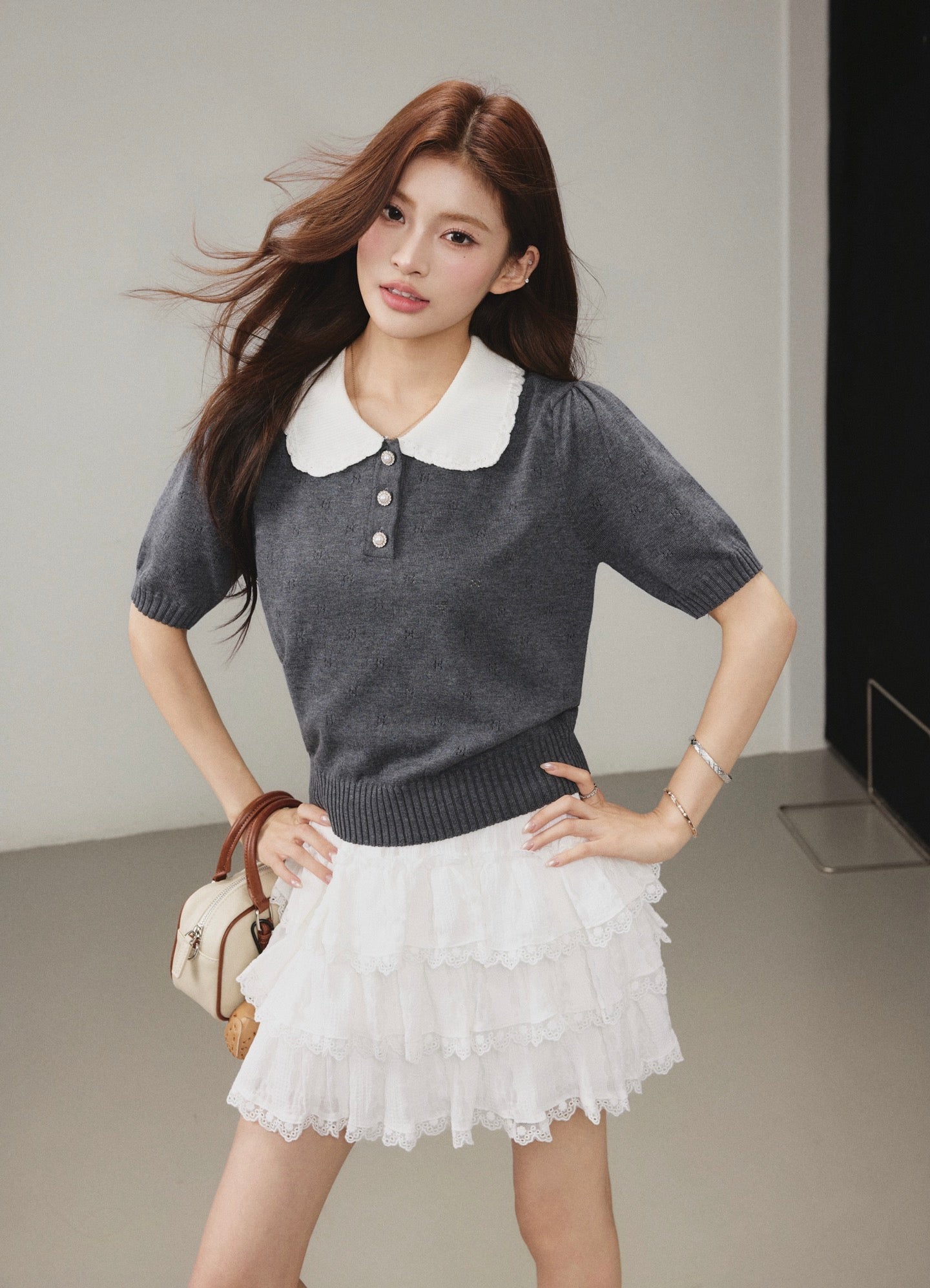 OTEBANBASS OTE260802 Peter Pan Knit Top(2color)