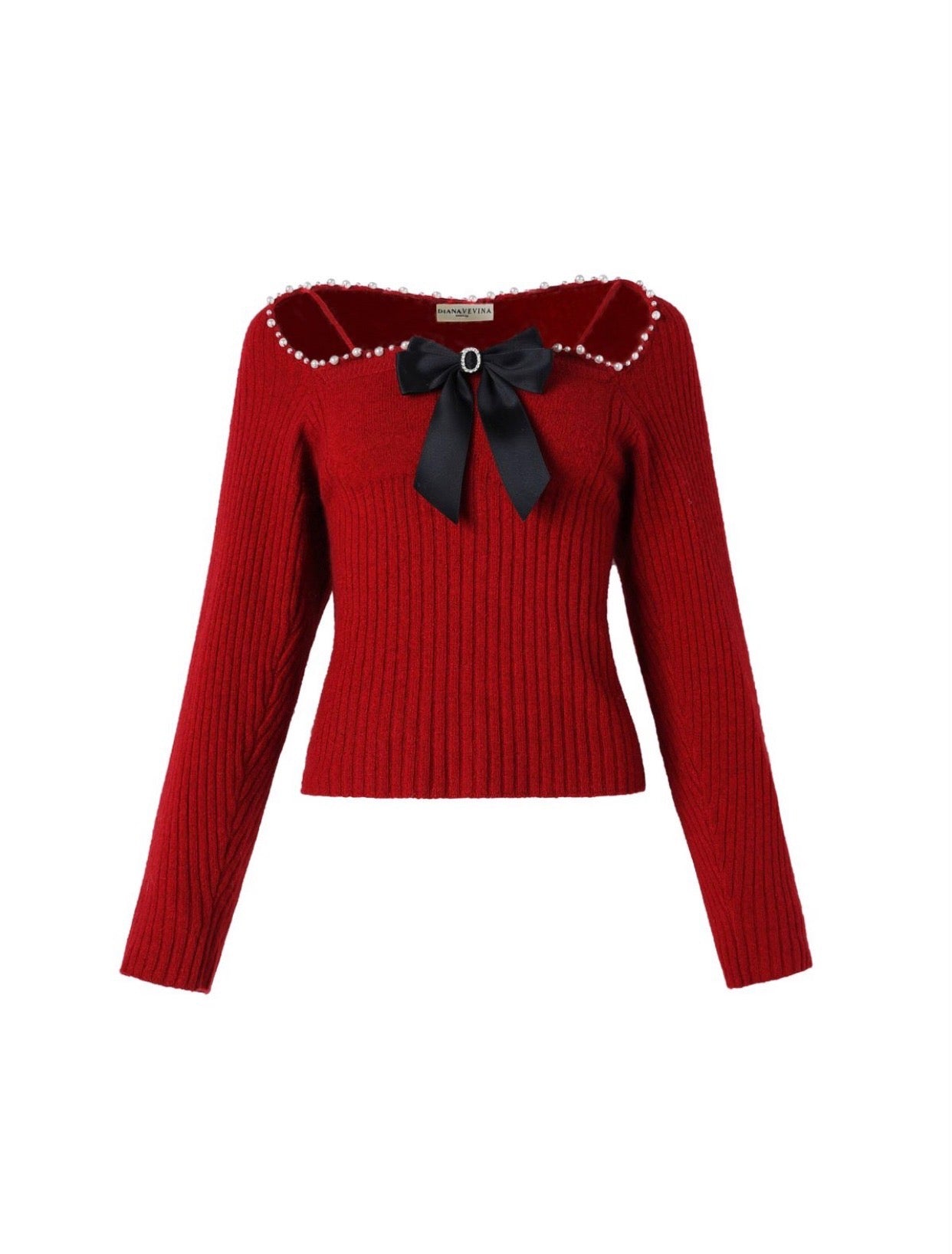 Diana Vevine red bow suit