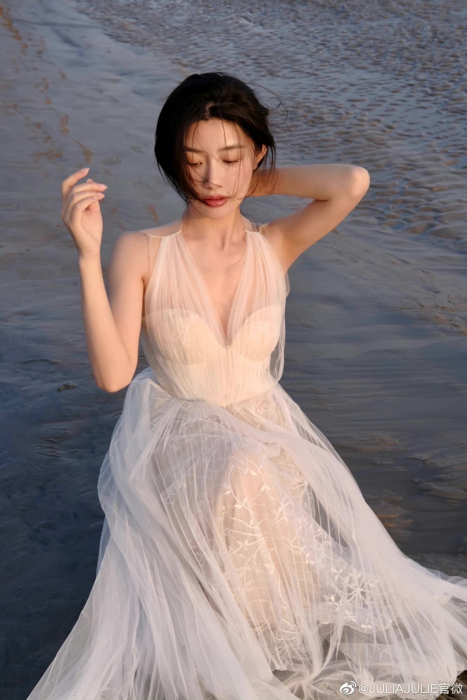 Julia Julie white butterfly robe