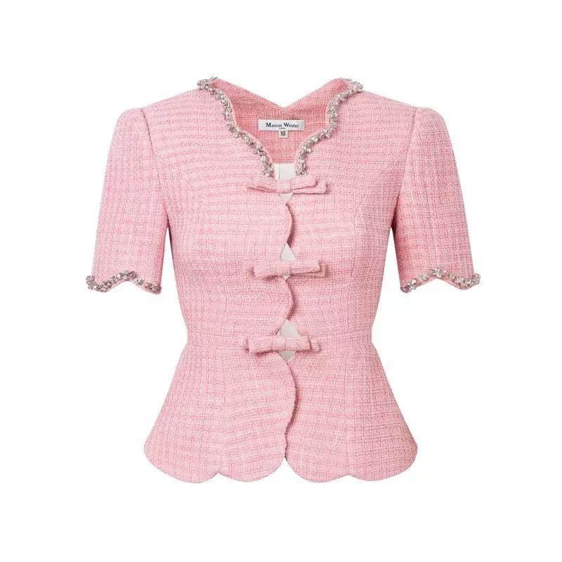 Masion Wester Pink Wave Edge Top& Skirt