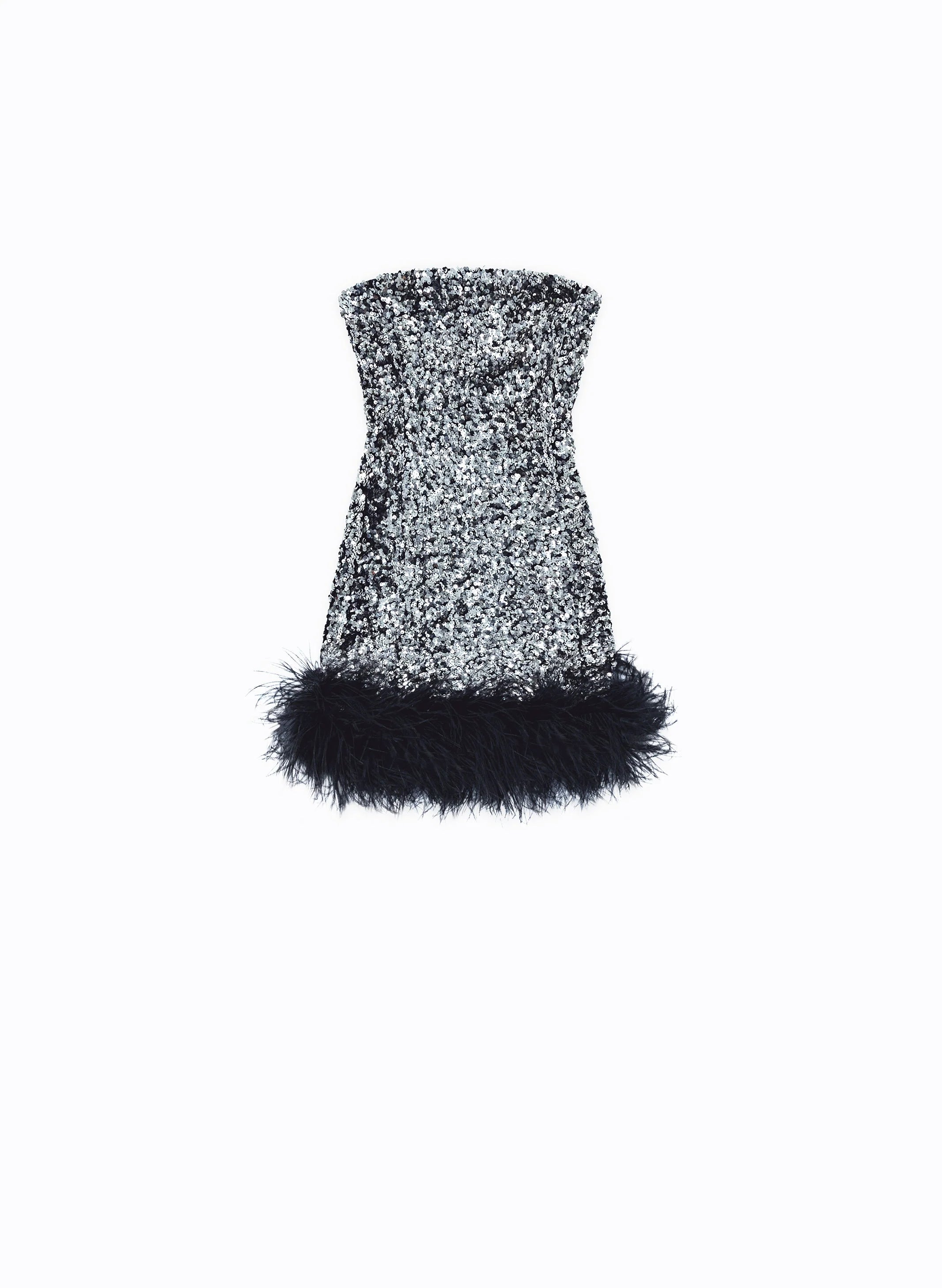Taglioni Dovedove grey sequin tube dress