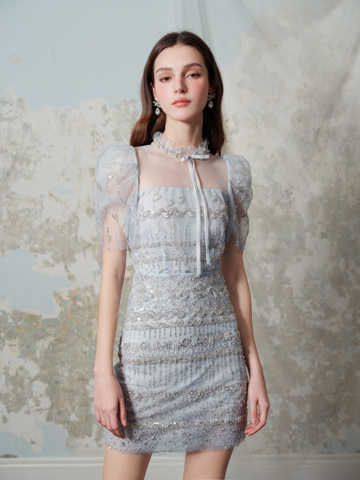 wardrobes by chen Light blue crystal dres