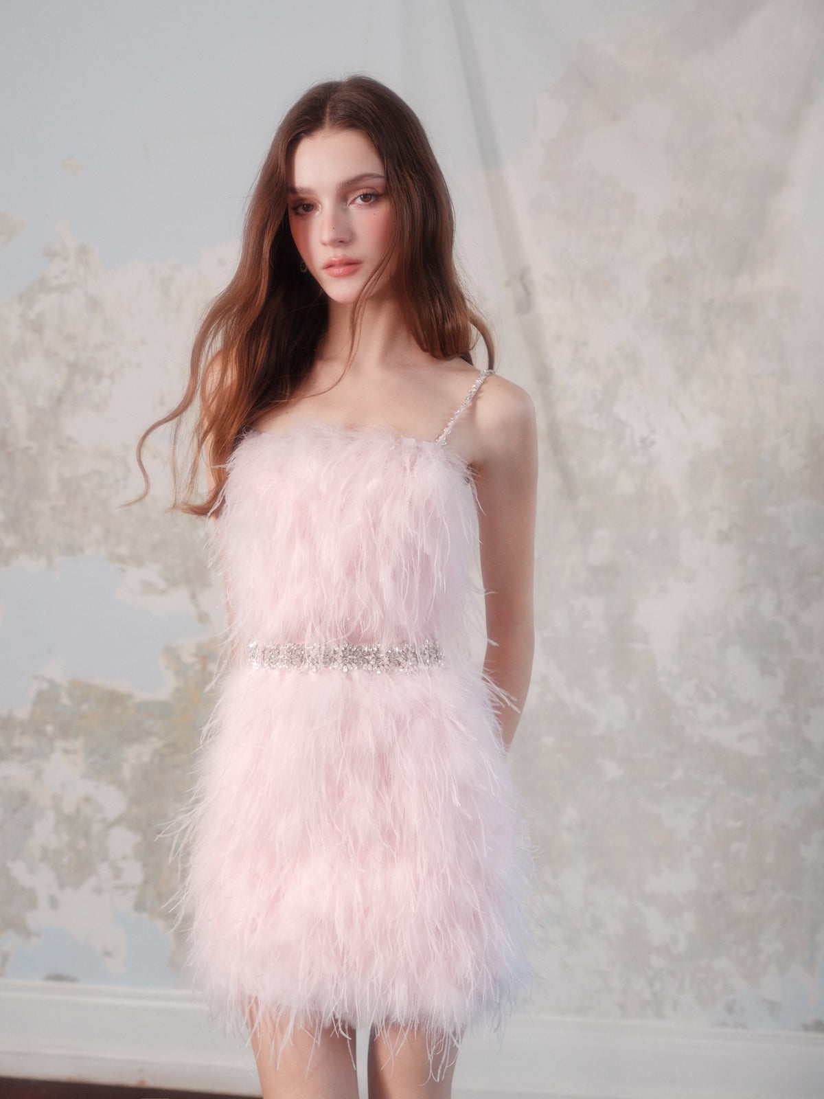 Wardrobes by chen handmade drill chain slip dress