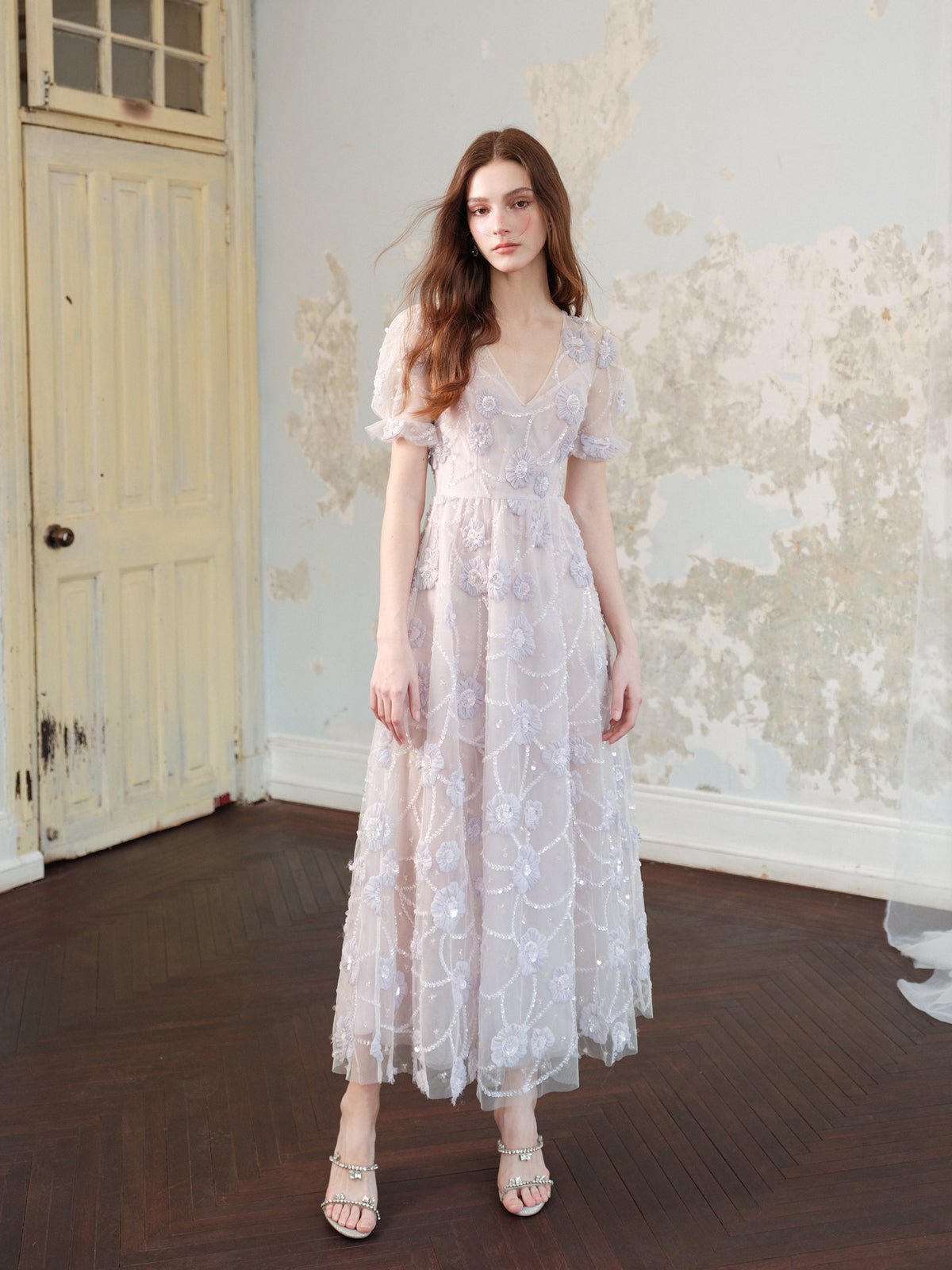 Wardrobes by Chen light purple luxury midi-dress