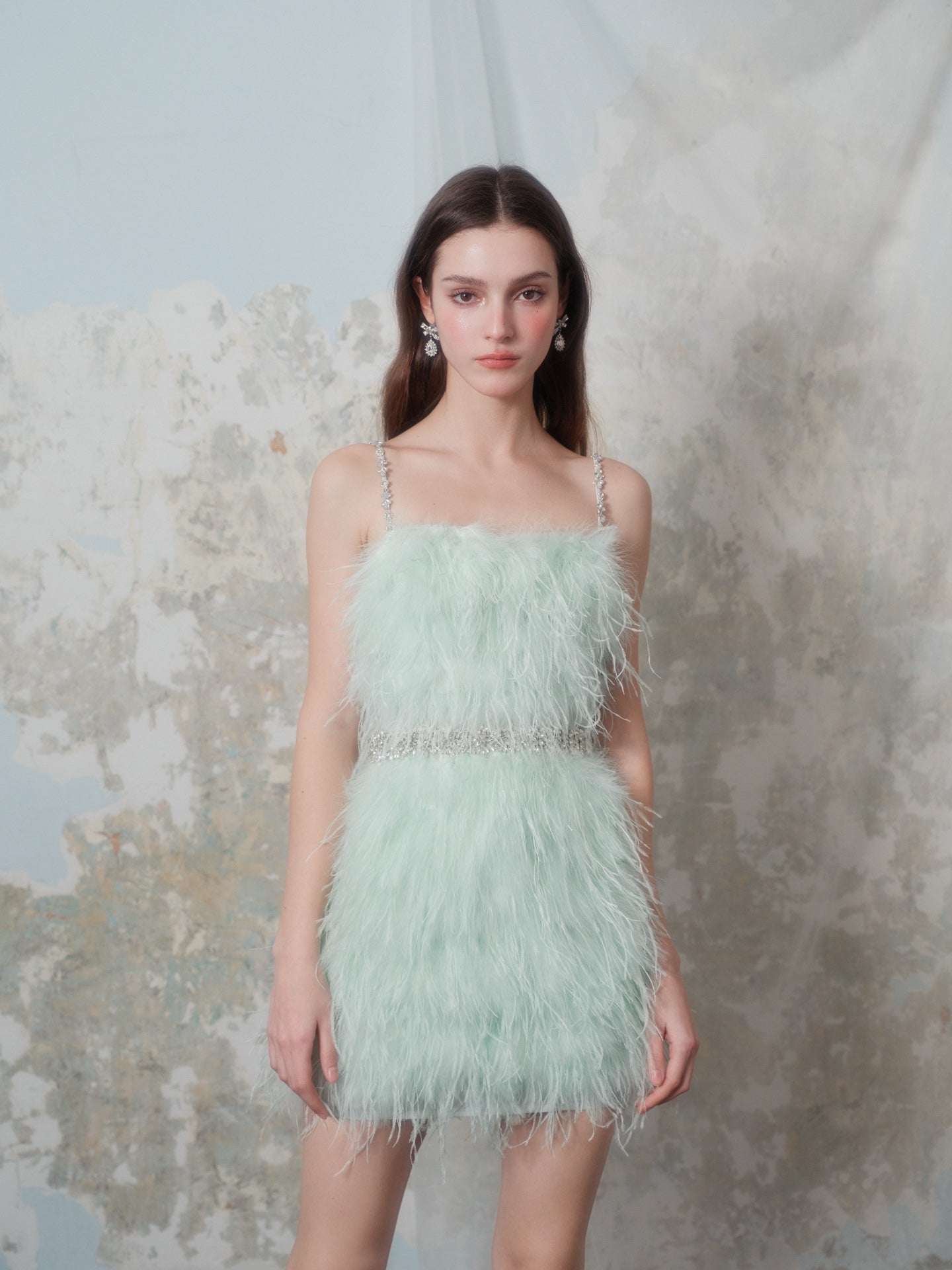 Wardrobes by chen handmade drill chain slip dress