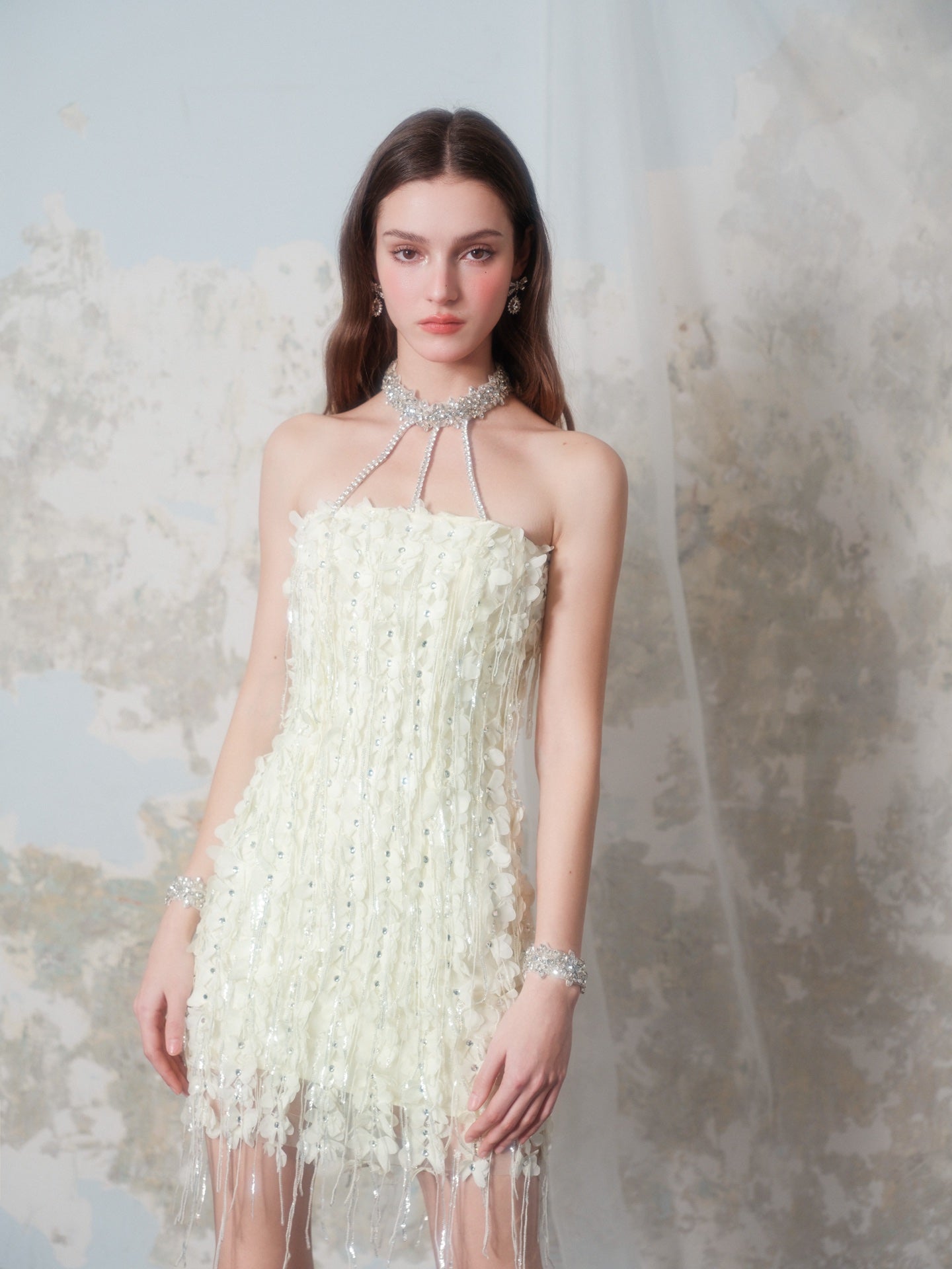 Wardrobes by Chen three-dimensional flower diamond halter dress CHUUI_Collection Wardrobes by Chen three-dimensional flower diamond halter dress CHUUI_Collection