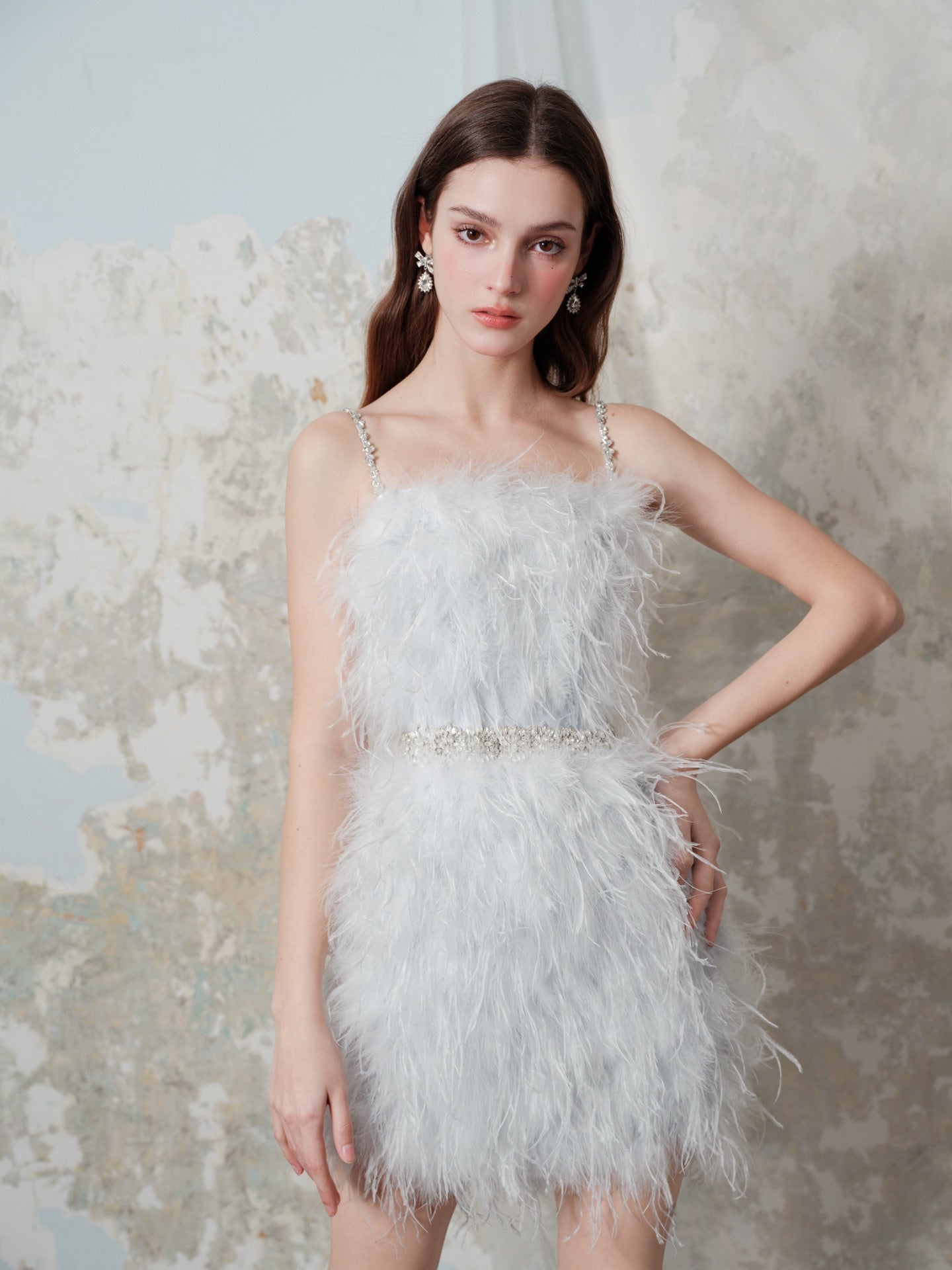 Wardrobes by chen handmade drill chain slip dress