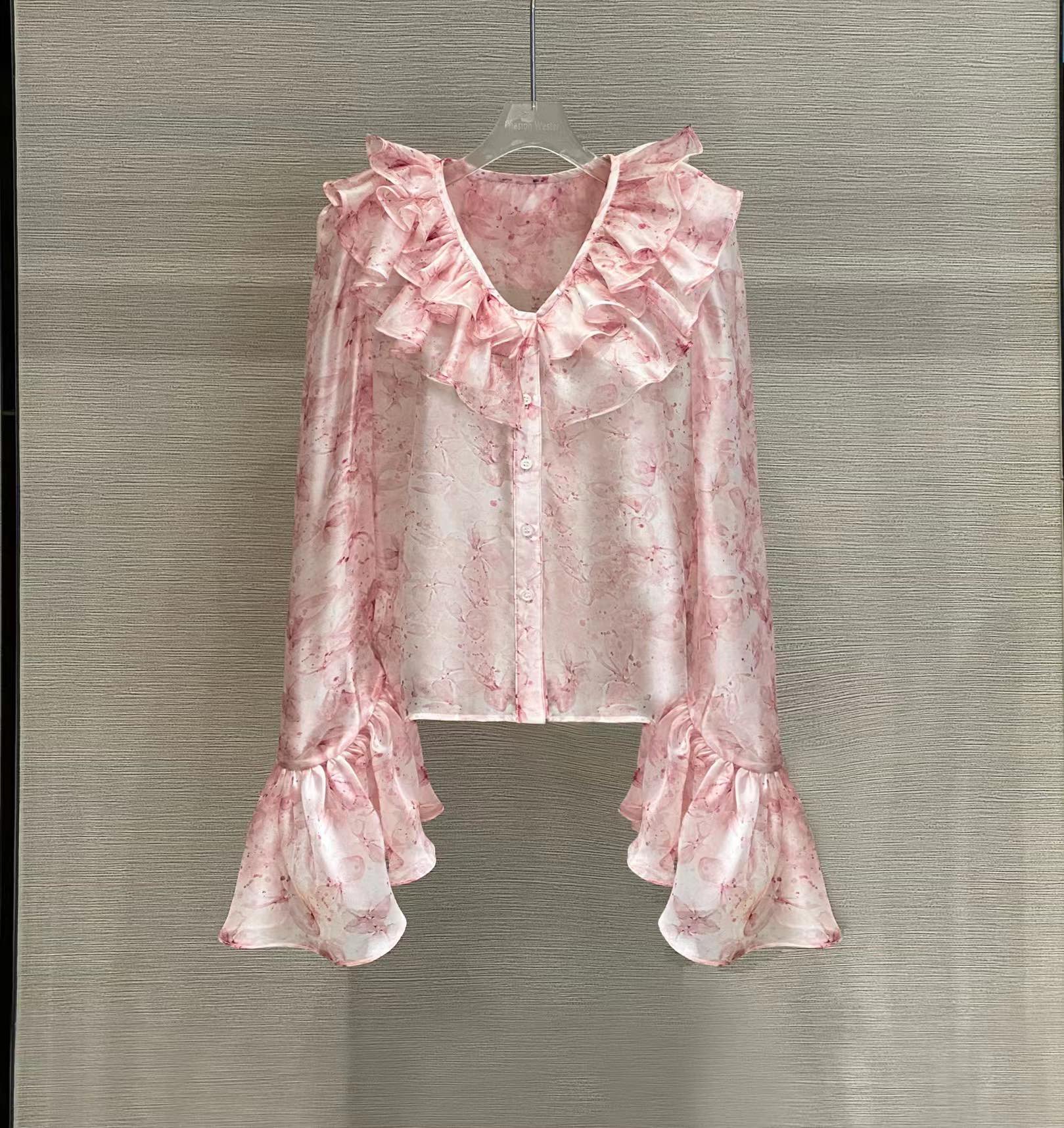 Masion Wester Printed Shirt & White Lace Suspended Dress