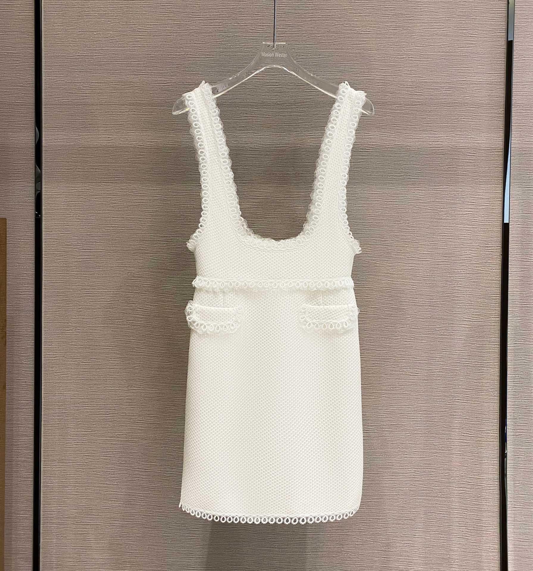 Masion Wester Printed Shirt & White Lace Suspended Dress