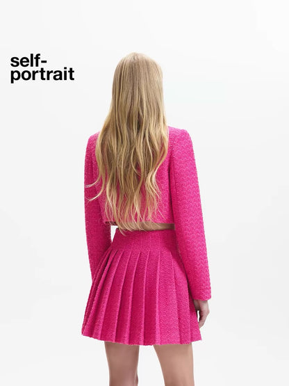 Self-Portrait PINK BOUCLE JACKET