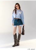 AsGony Heline Set(short shirt or denim skirt)