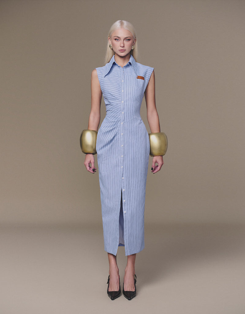 KEIRA TONG Stripped Shirt Dress